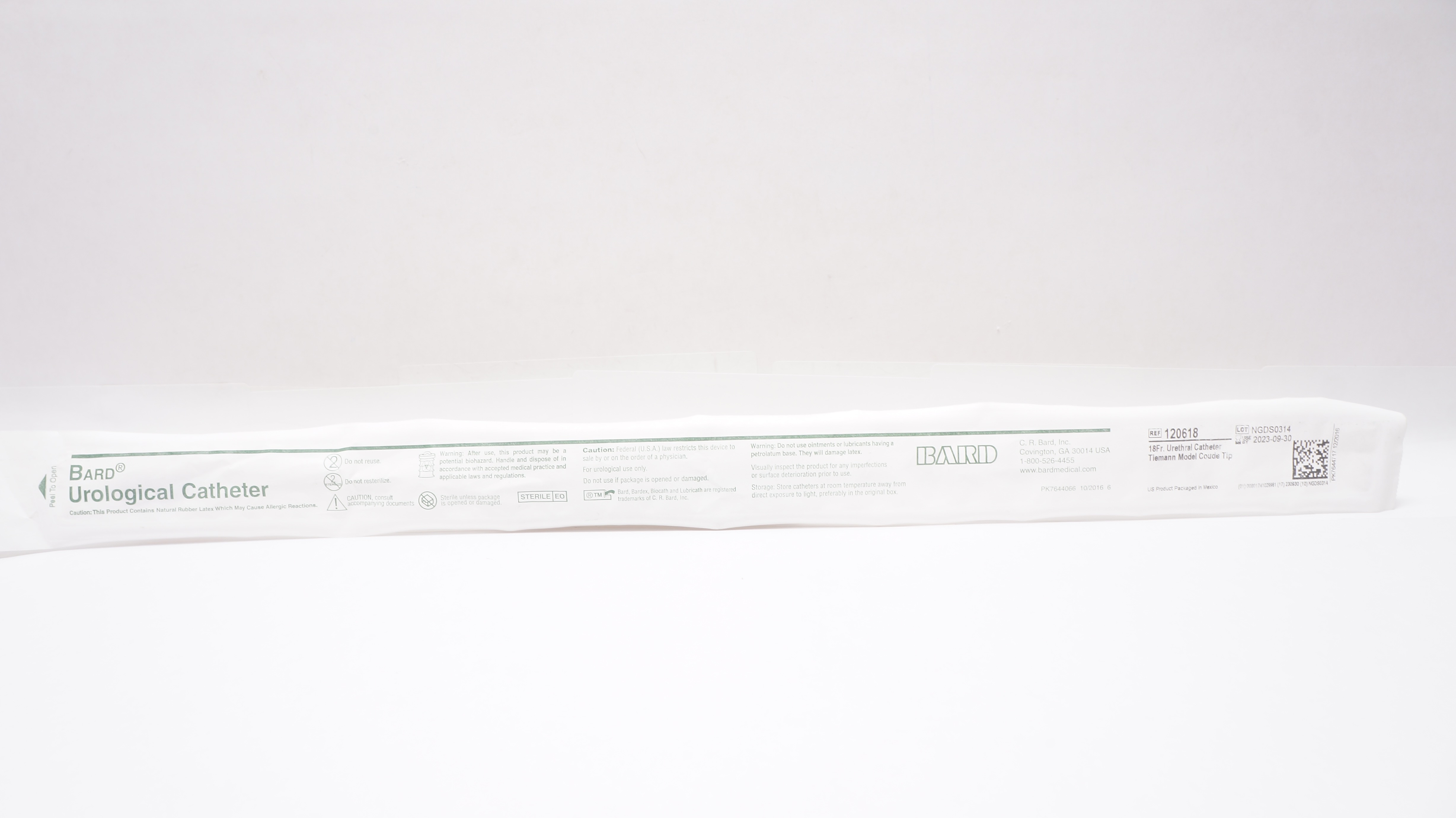 Bard 120618 Urethral Cath. Tiemann Model Coude Tip 18Fr (x)