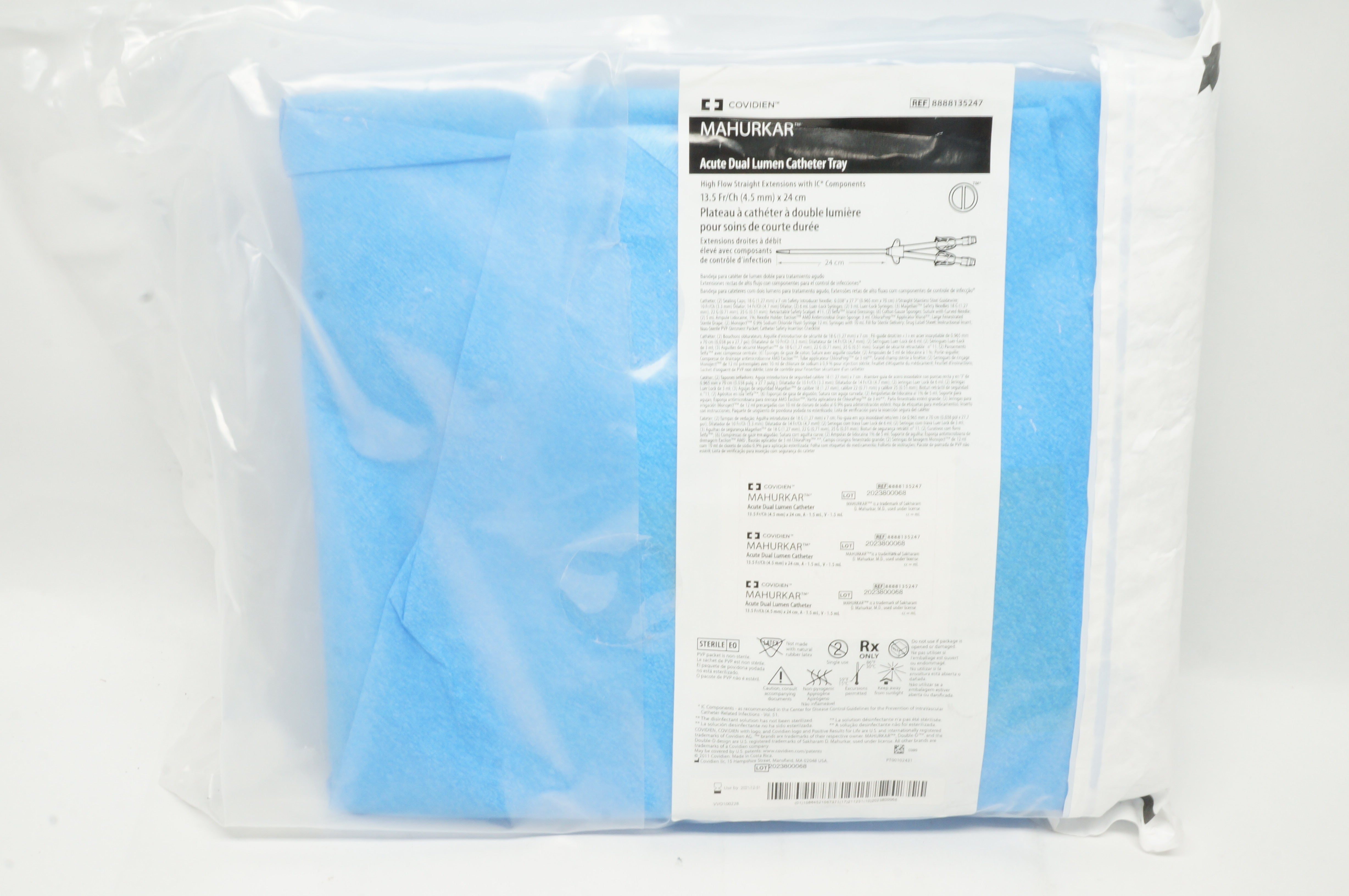 Covidien 8888135247 Mahurkar Acute Dual Lumen Cath. Tray 13.5Fr/Ch x 24cm