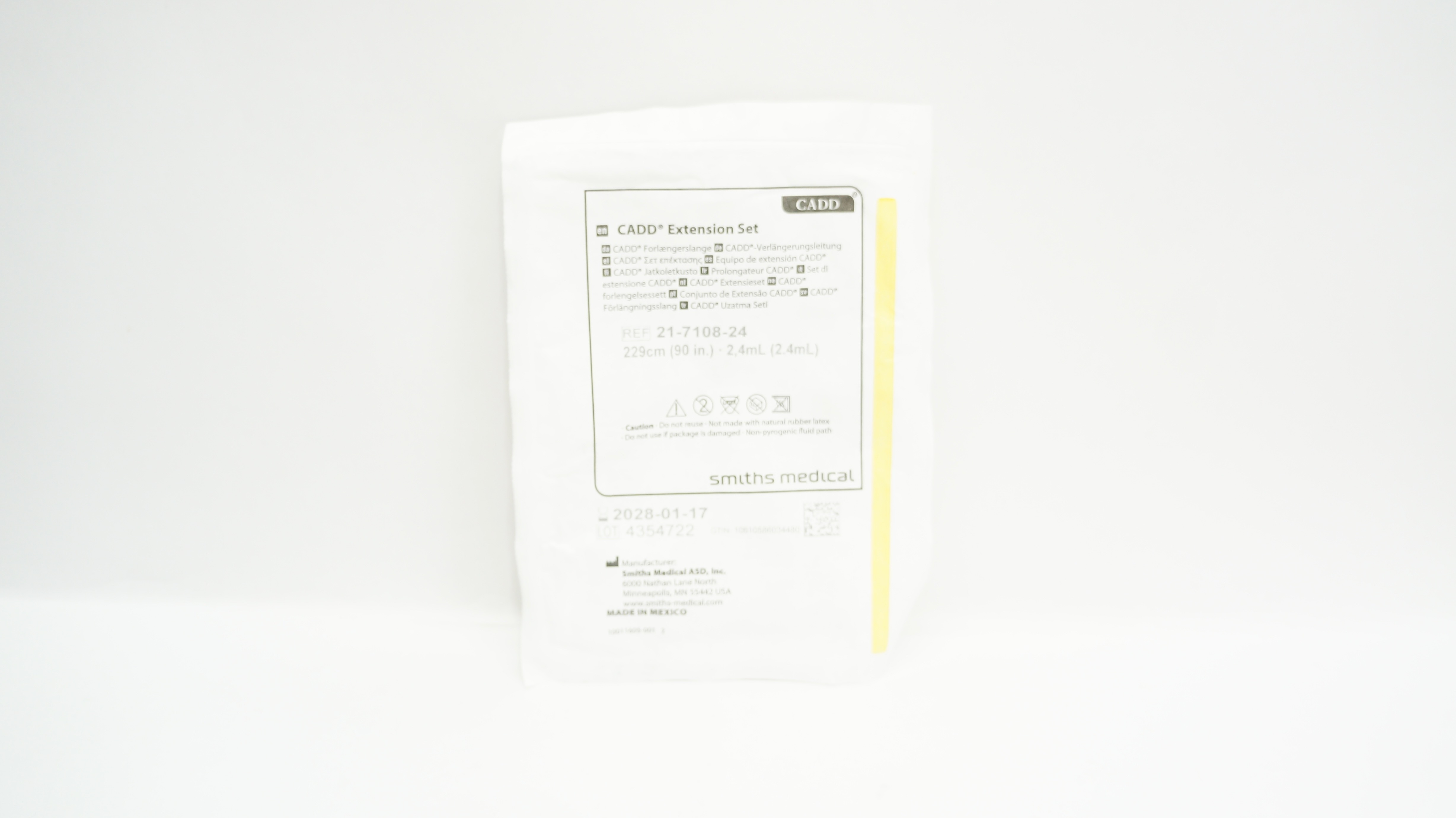 Smiths Medical 21-7108-24 CADD Extension Set 2.4ml x 90inch