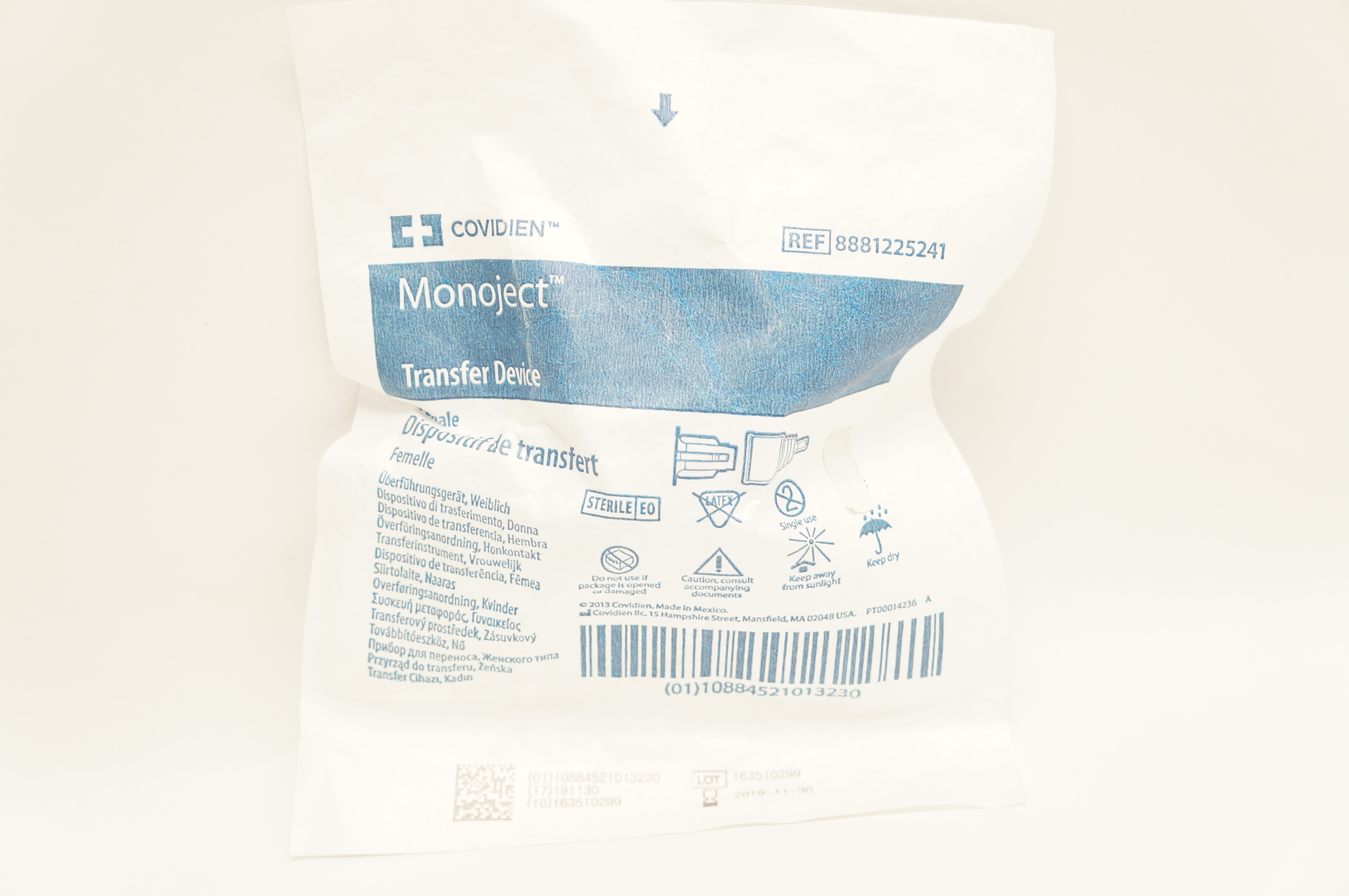 Covidien 8881225241 Monoject Transfer Device Female (x)