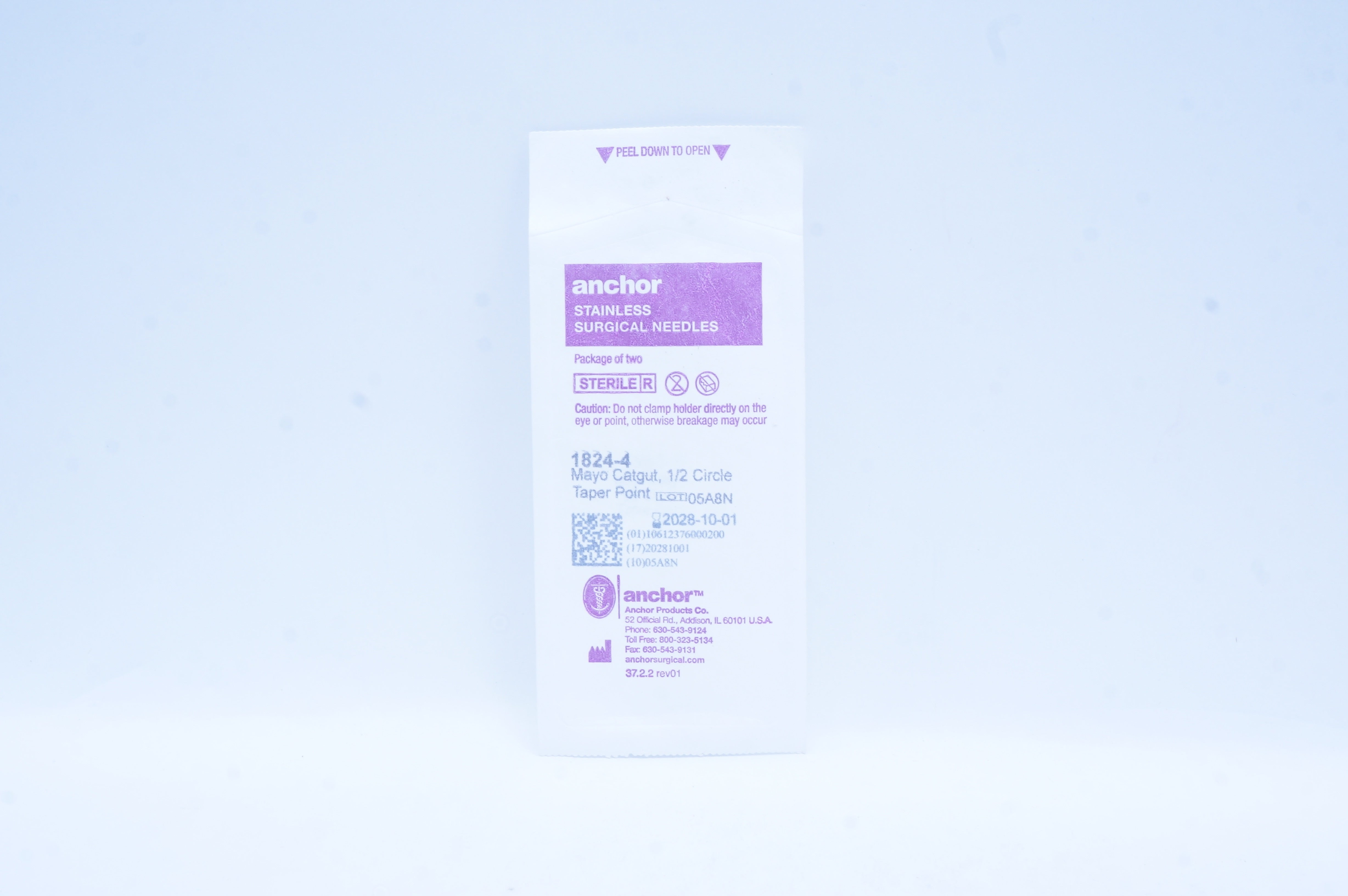 Anchor 1824-4 Stainless Surgical Ndles, Mayo Catgut, 1/2 Circle Taper Point