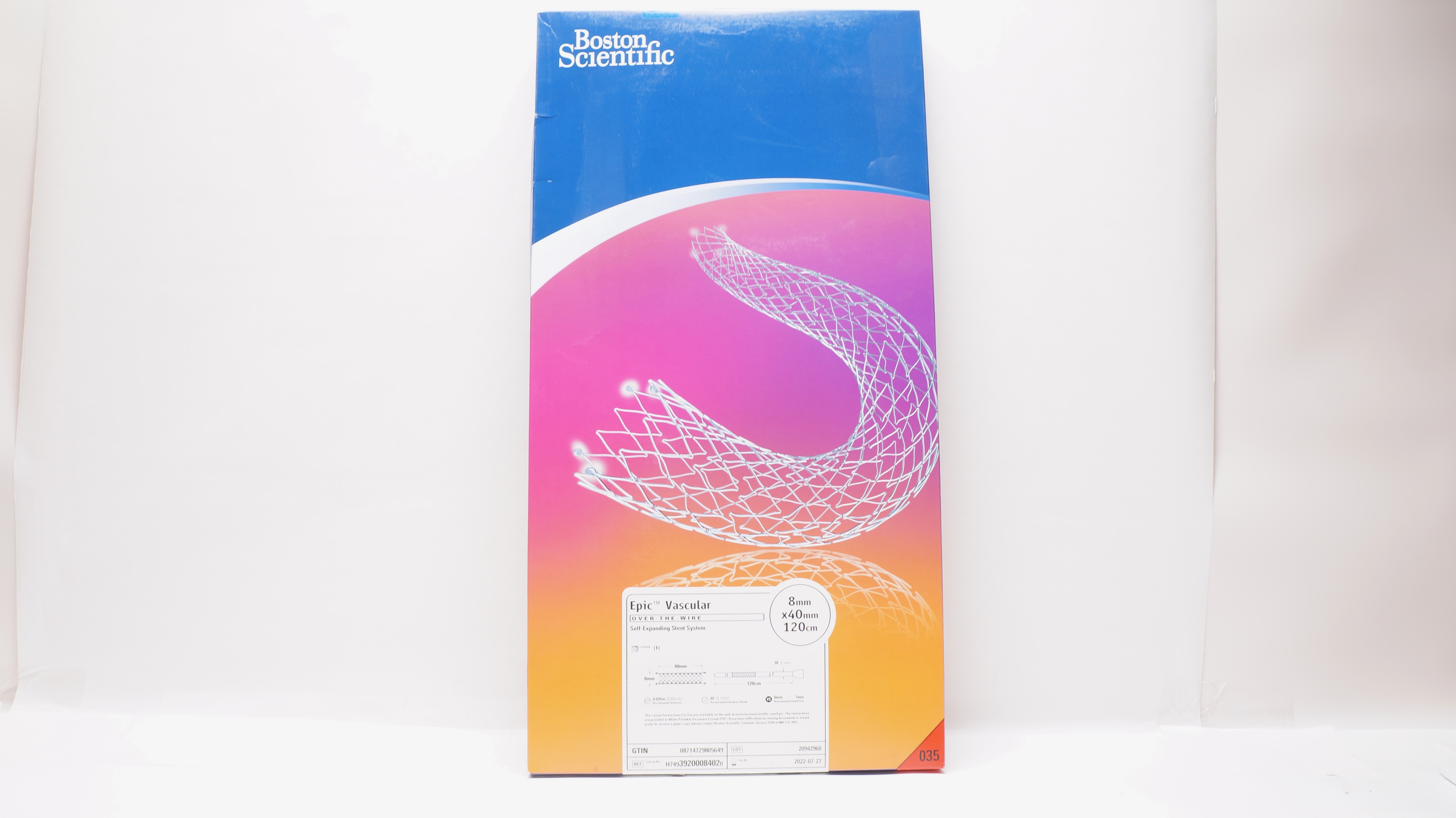 Boston Scientific H74939200084020 Epic Stnt System 8mm x 40mm x 120cm (x)