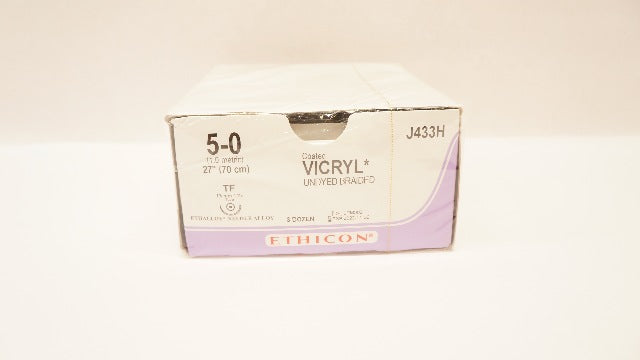 Ethicon J433H 5-0 VICRYL, TF, 13mm 1/2c Taper, 27inch (x) - Box of 36