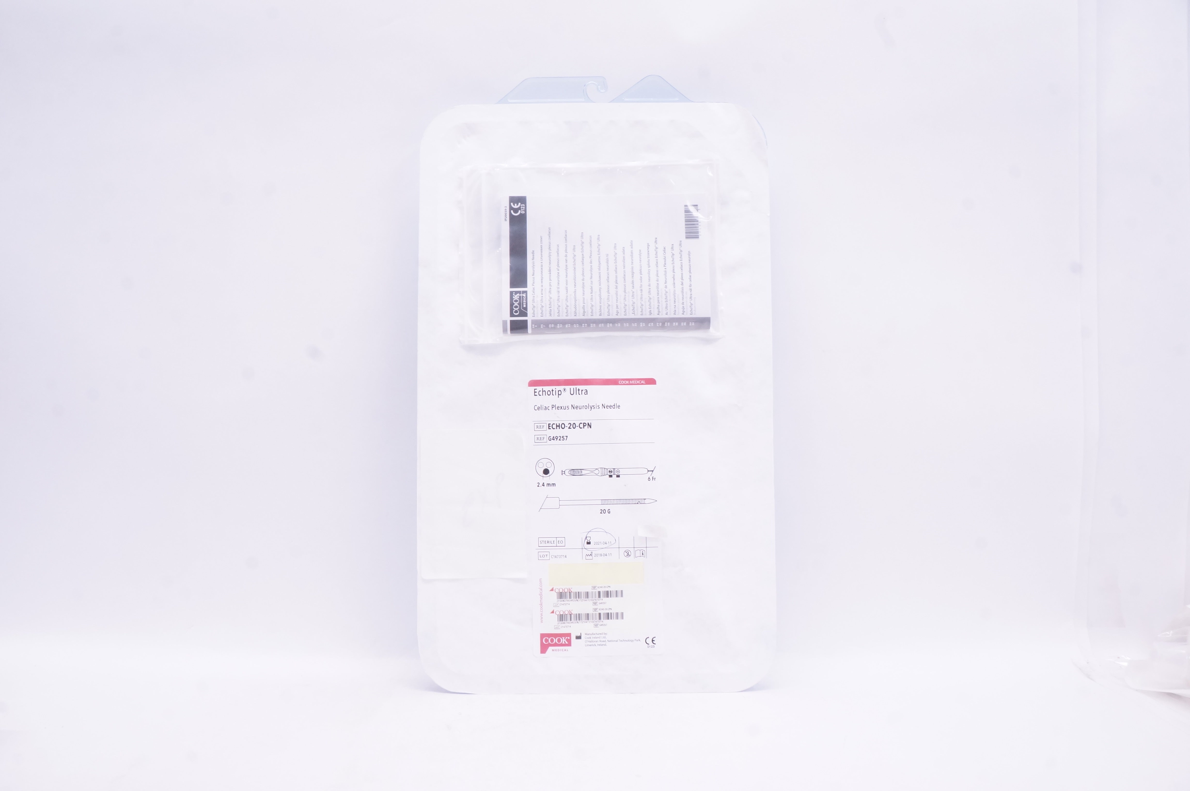 Cook Medical G49257 Echotip Ultra Celiac Plexus Neurolysis Ndle 2.4mm x 20G (x)