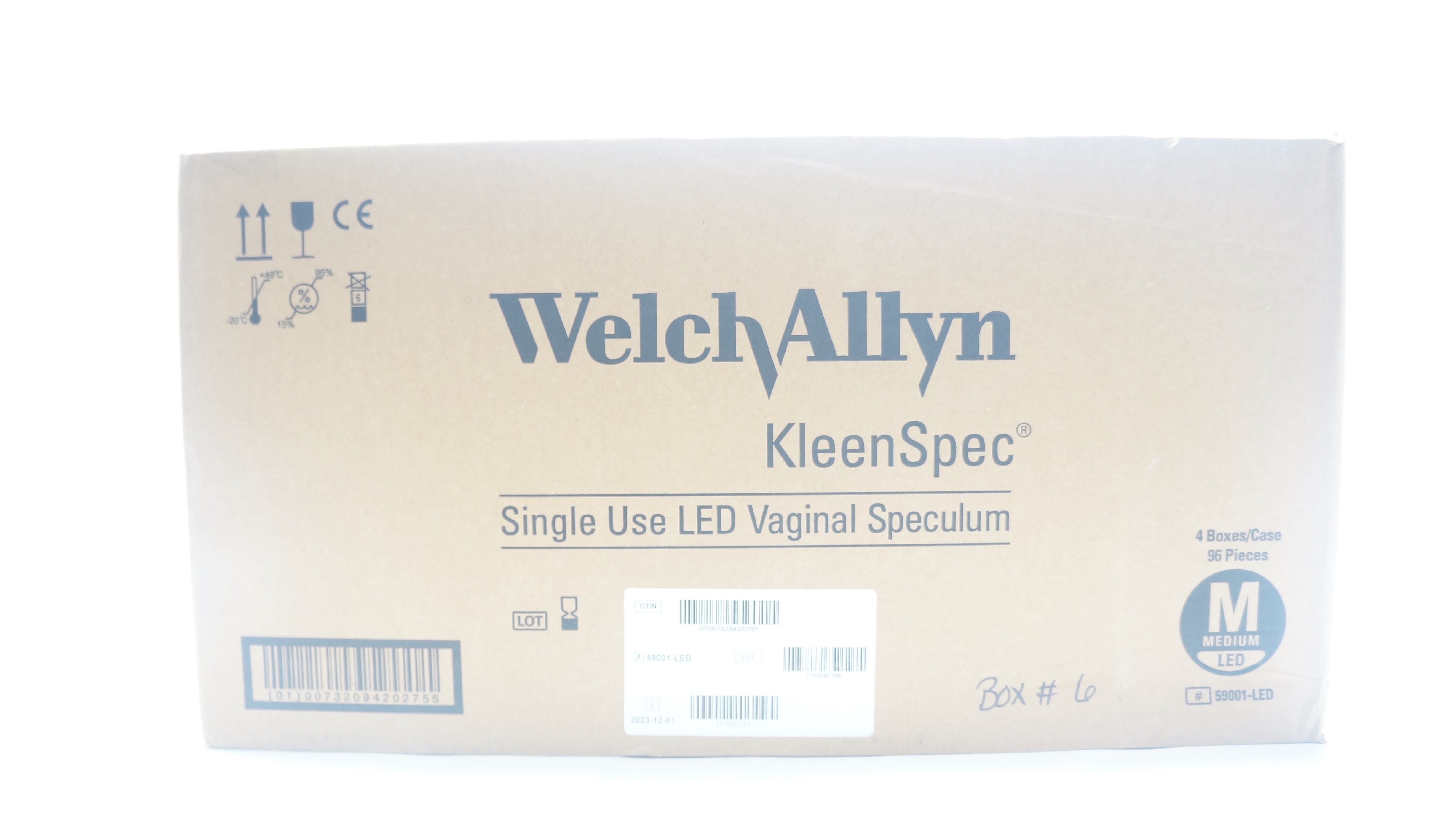 WelchAllyn 59001-LED KleenSpec LED Vaginal Speculum, Medium (x) - Box of 96