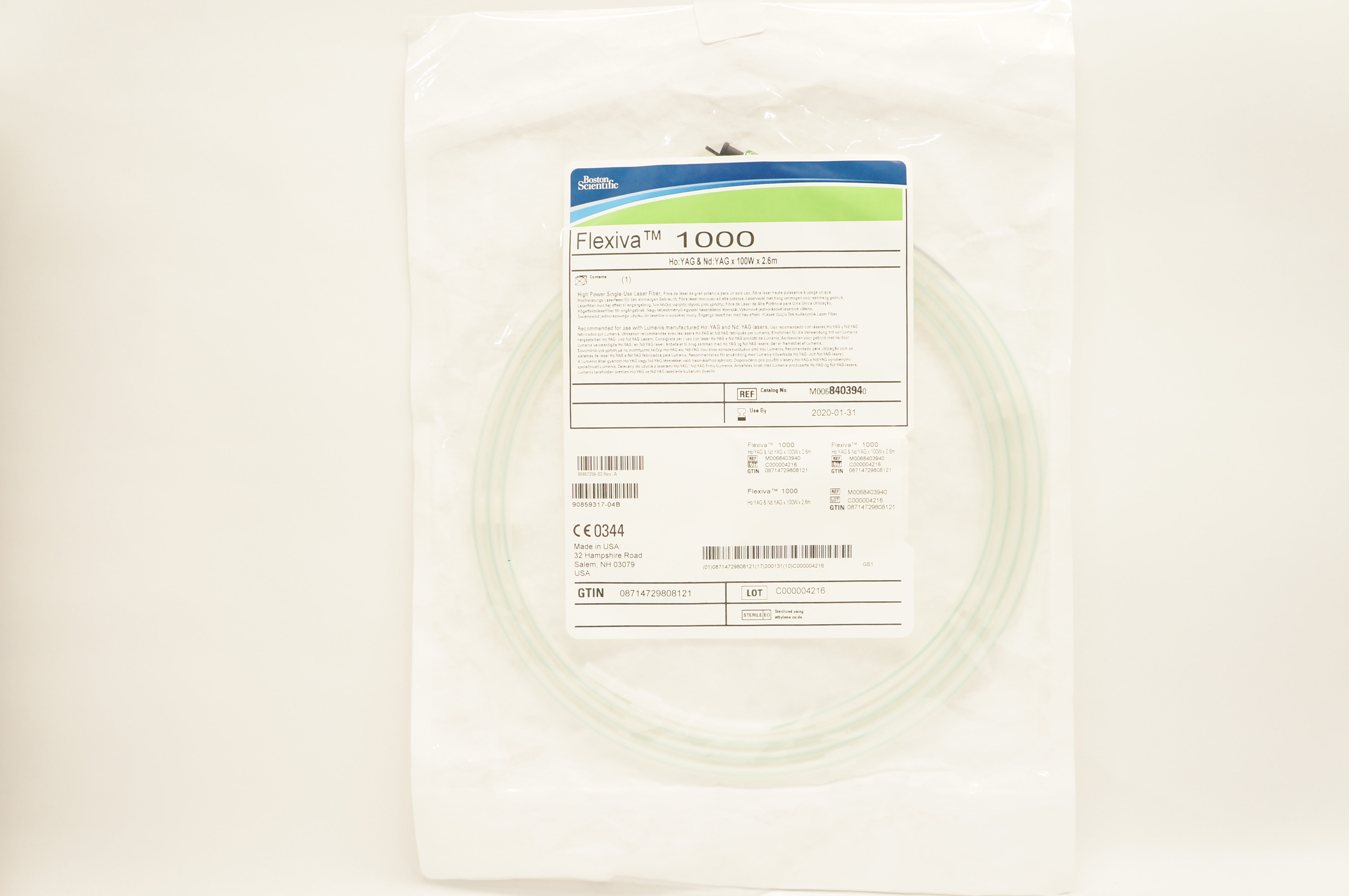 Boston Scientific 840394 Flexiva 1000 High Power Single-Use Laser Fiber (x)