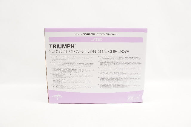 Medline MSG2275 Surgical Triumph Gloves, Latex, Powder-Free 7-1/2 (x) - Box of 50