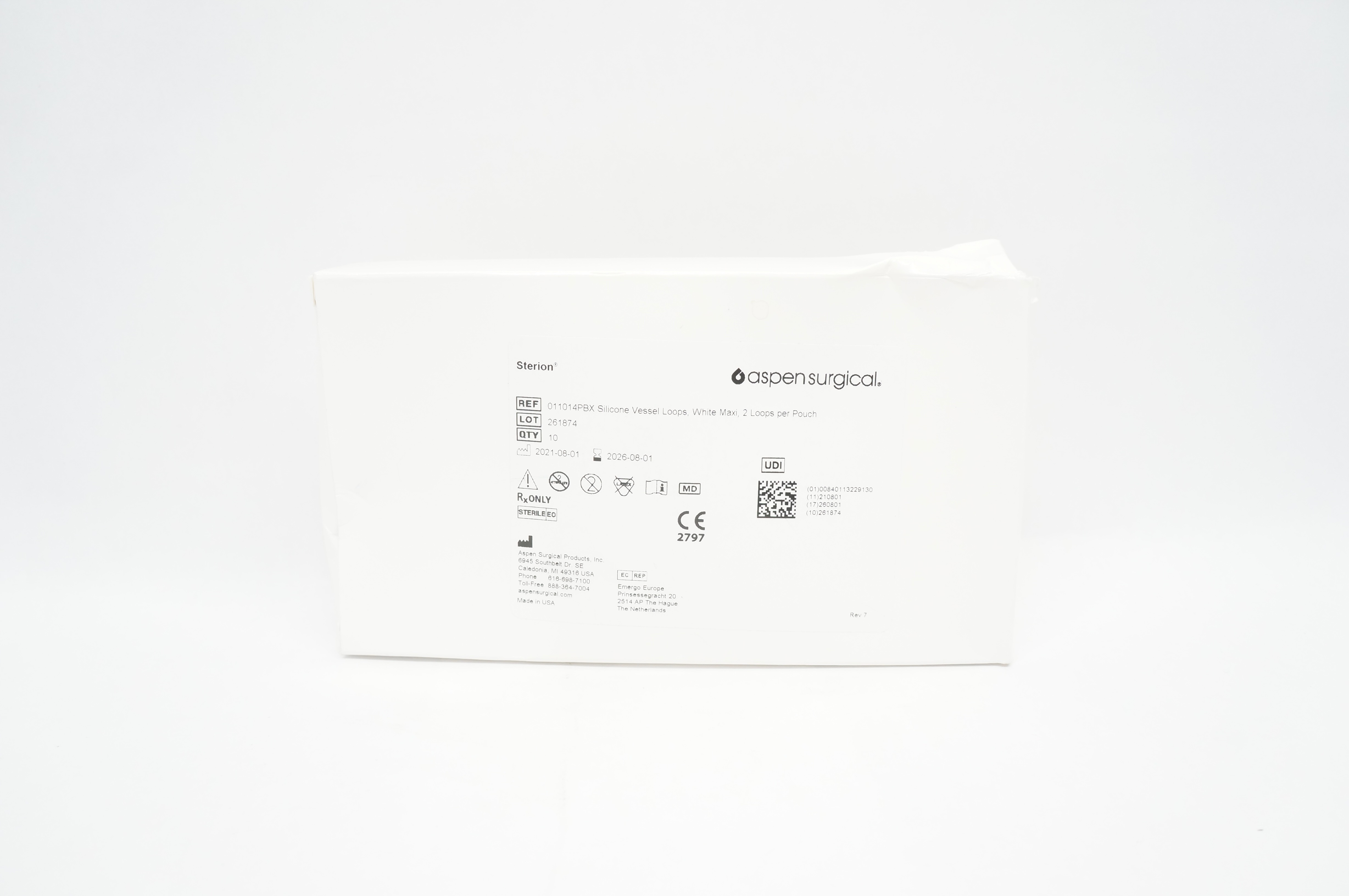 Aspen 011014PBX Hill-Rom Silicone Vessel Loops, White Maxi - Pack of 2