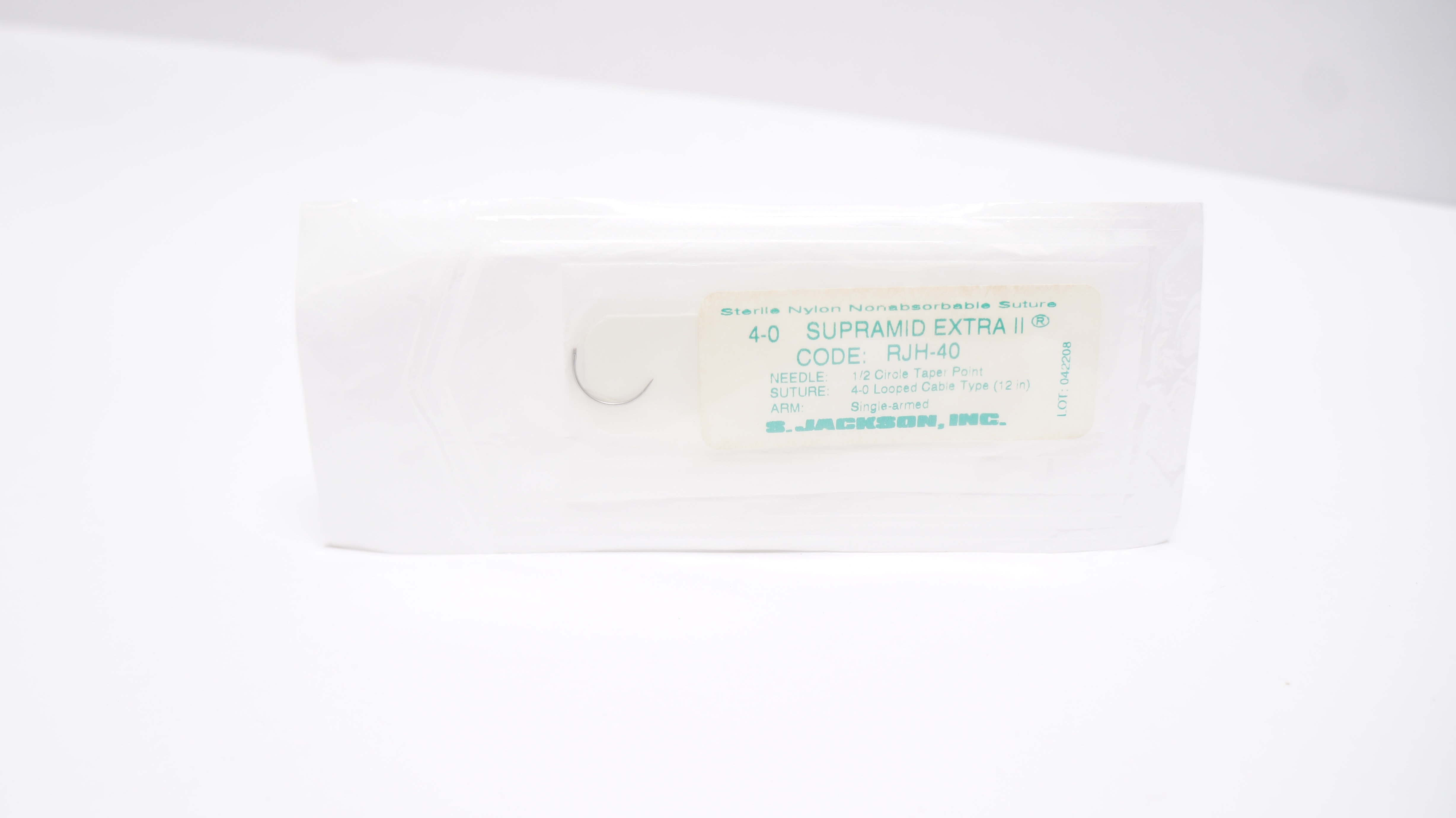 S. Jackson RJH-40 4-0 Supramid Extra II Nylon, 1/2c Taper, Single-Armed, 12inch