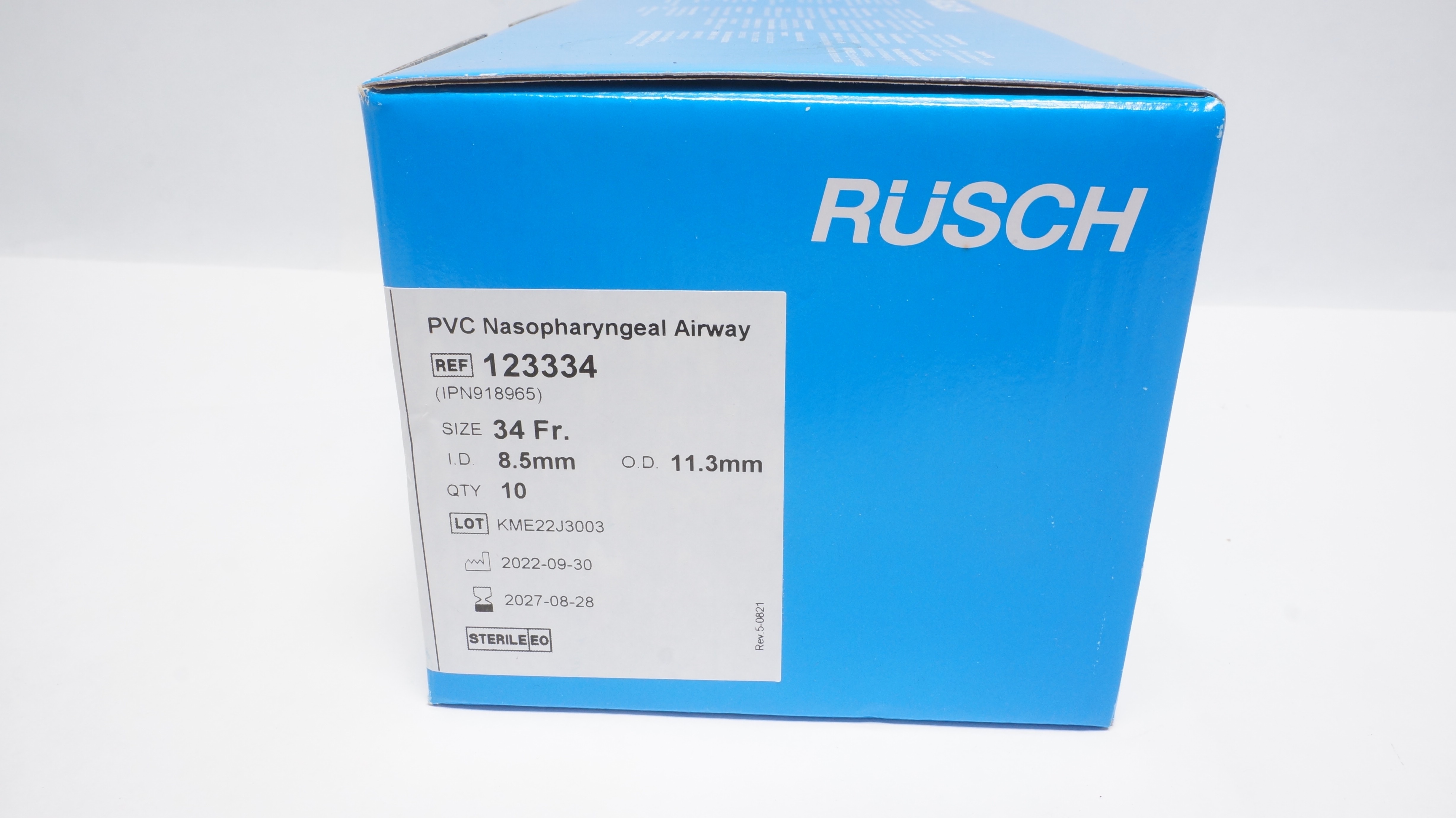 Rusch 123334 Teleflex PVC Nasopharyngeal Airway 34Fr, 8.5mm, 11.3mm - Box of 5