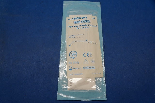 Medtronic 1883670HS High Speed RAD 55 Curved Bur, 3.6mm (x)
