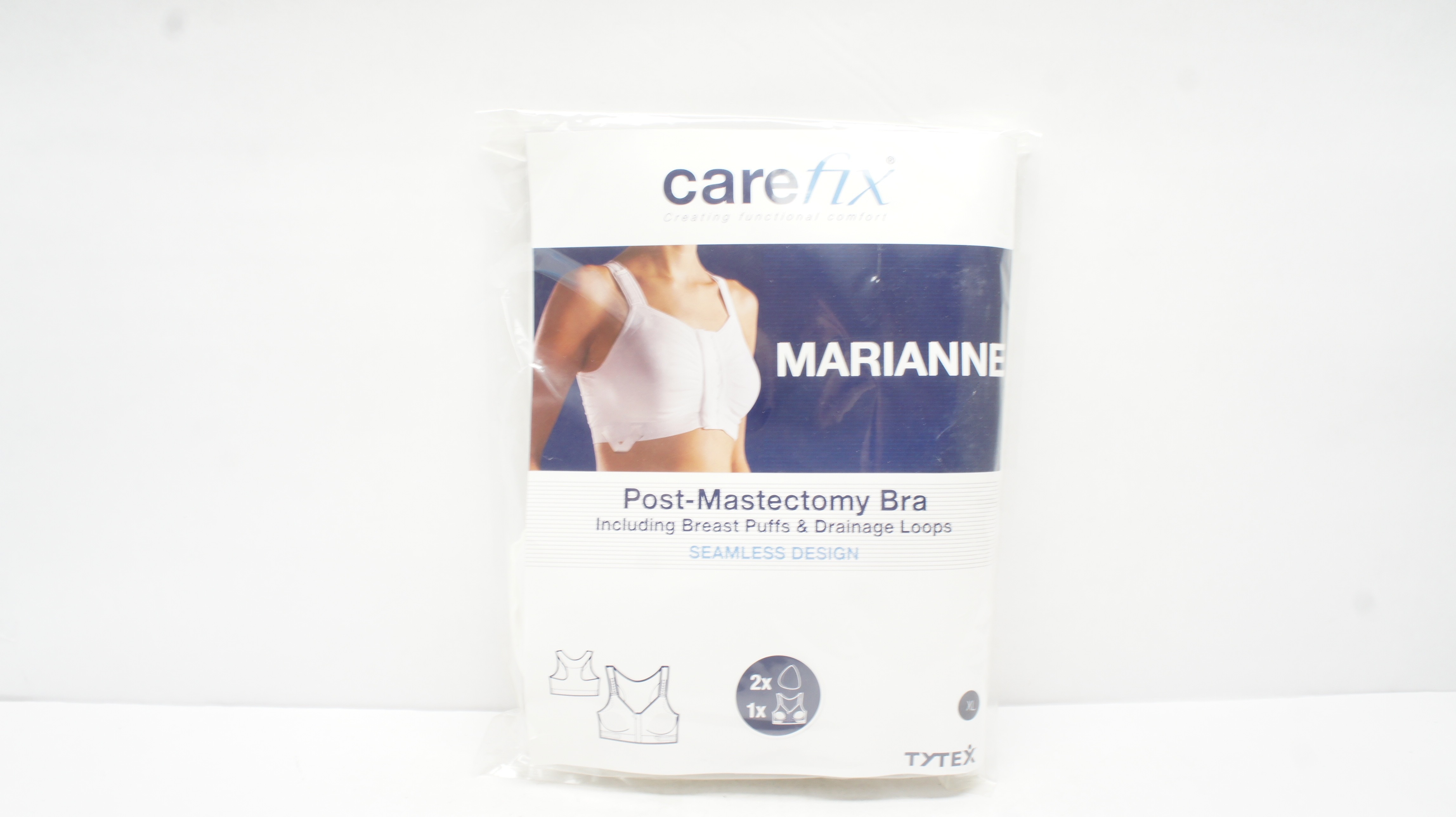 Tytex 3373 Carefix Marianne Post-Op Bra w/ Breast Puffs & Drainage Loops, XL