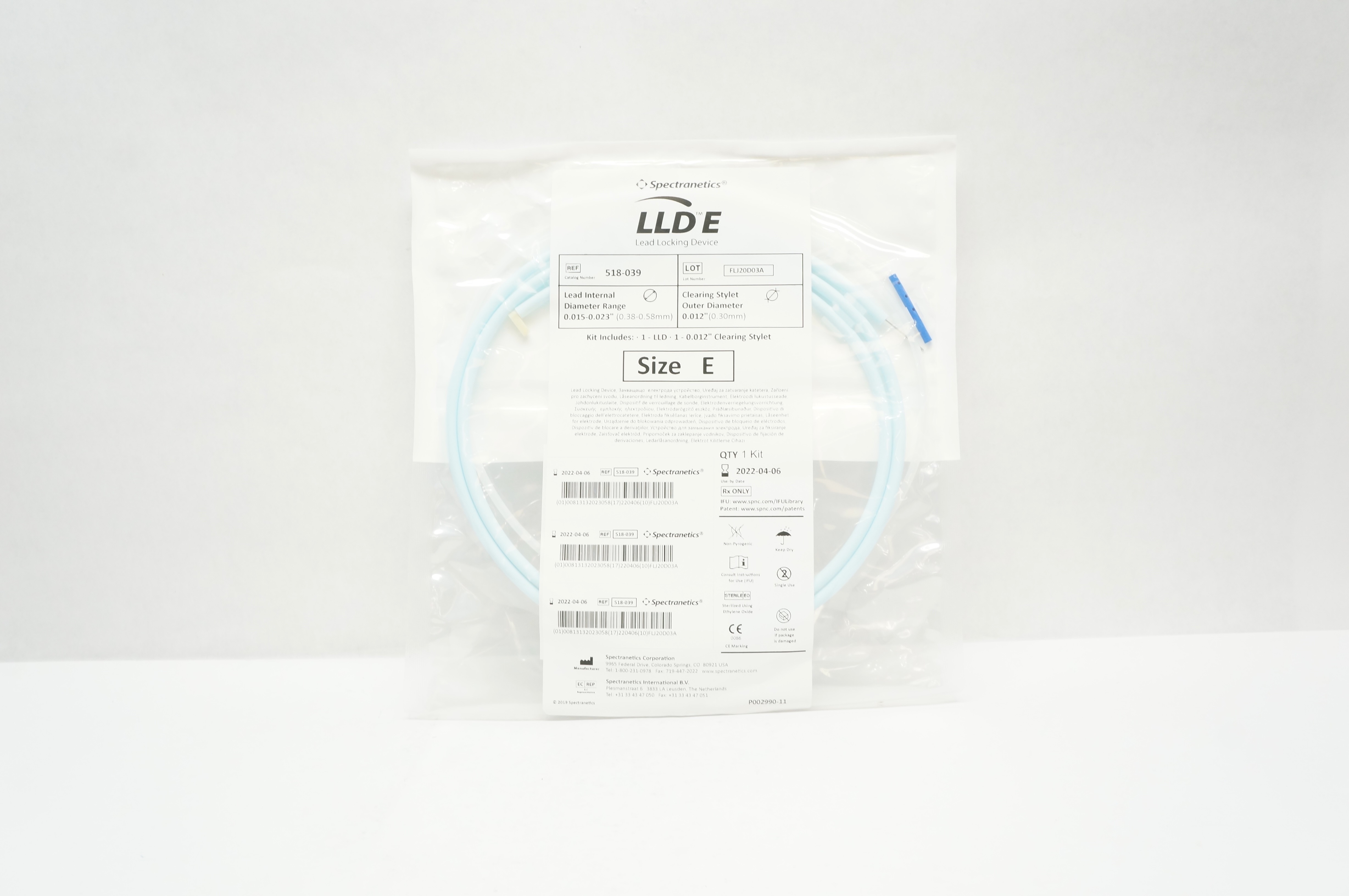 Spectranetics 518-039 Lead Locking Device, Size E, 0.015-0.023in x 0.012in (x)