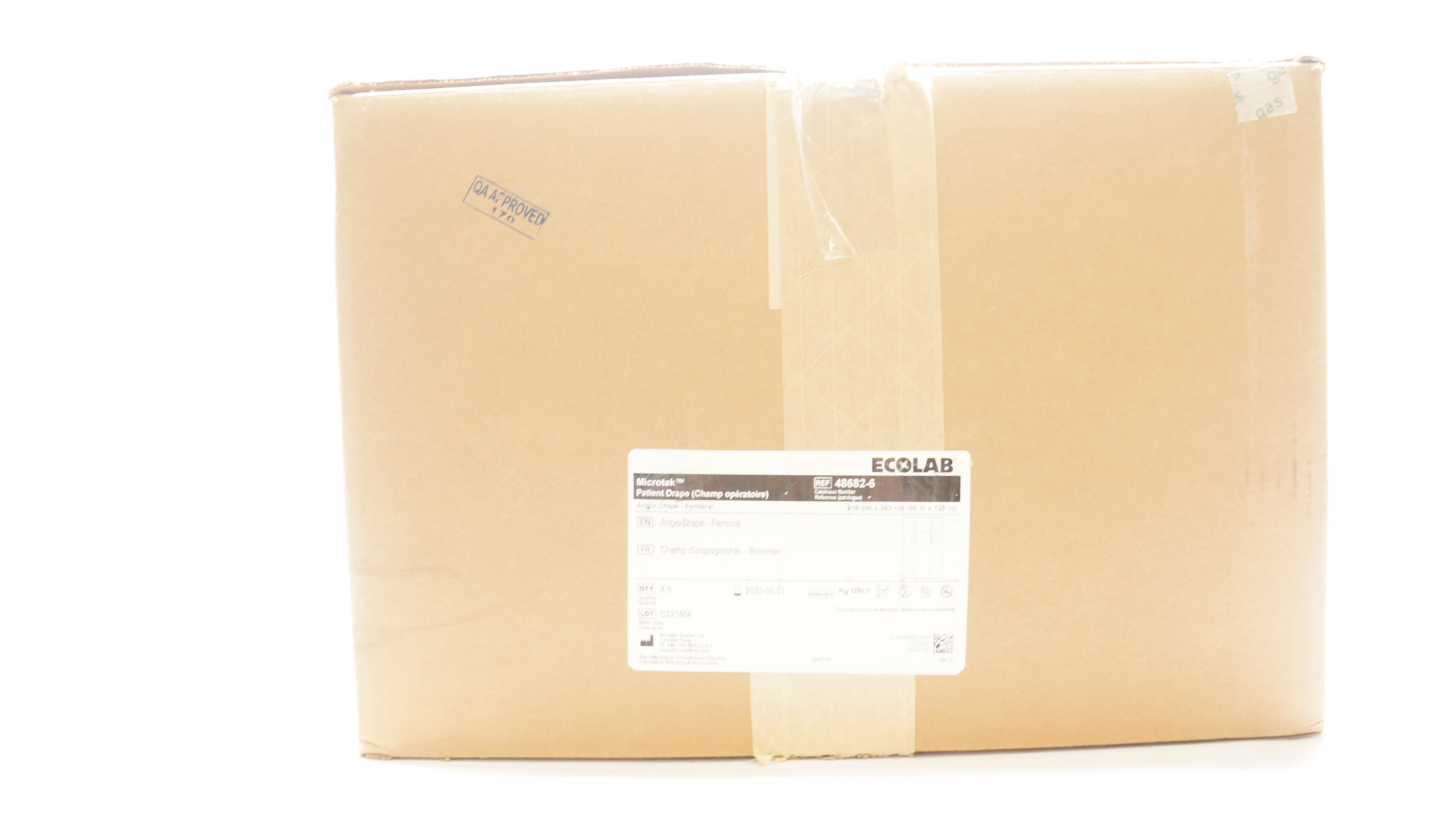 Microtek 48682-6 Ecolab Patient Drape Angio Drape - Femoral 86inch x 135inch - Case of 8