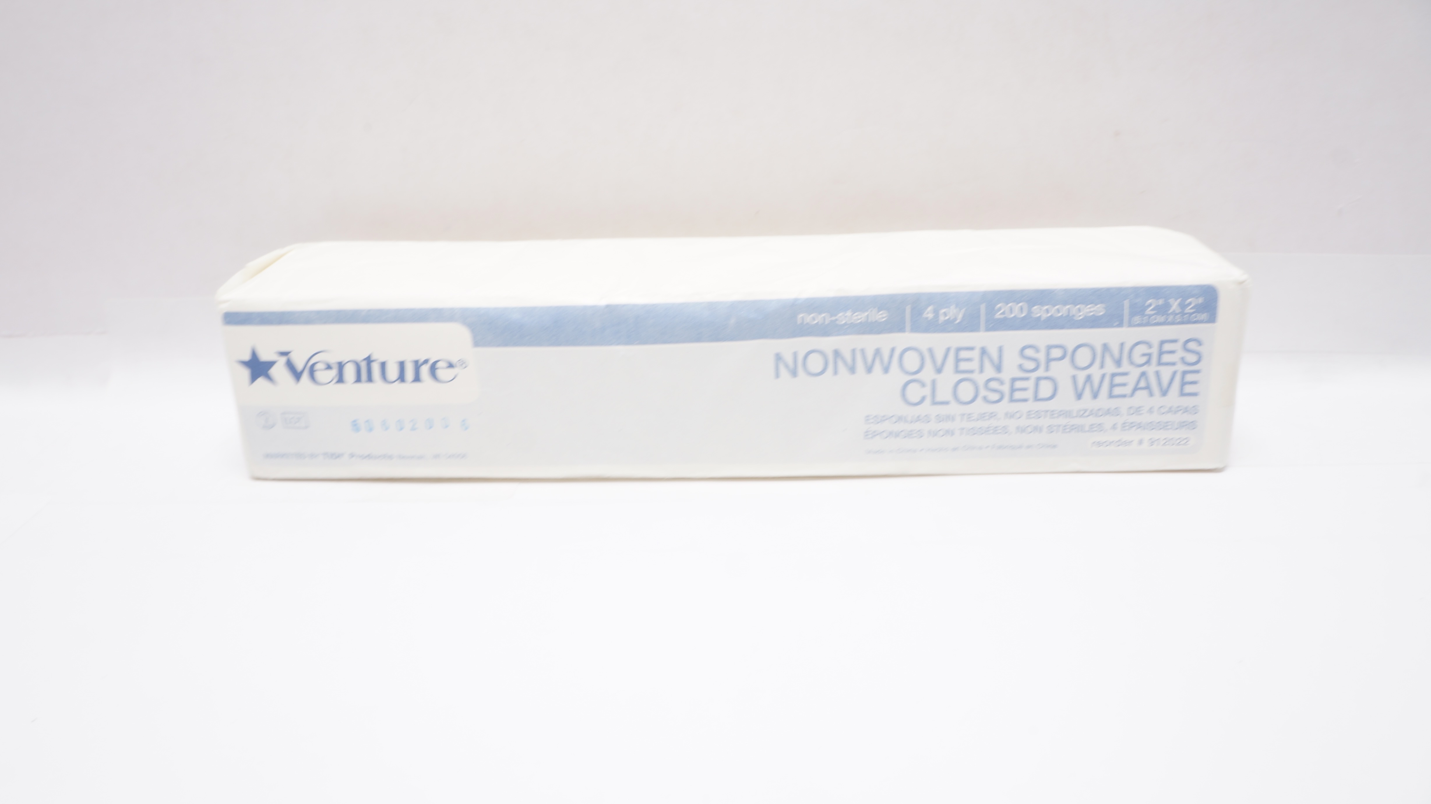 Venture 912022 Nonwoven Sponges Closed Weave, 4 Ply, 2 x 2inch - Box of 200