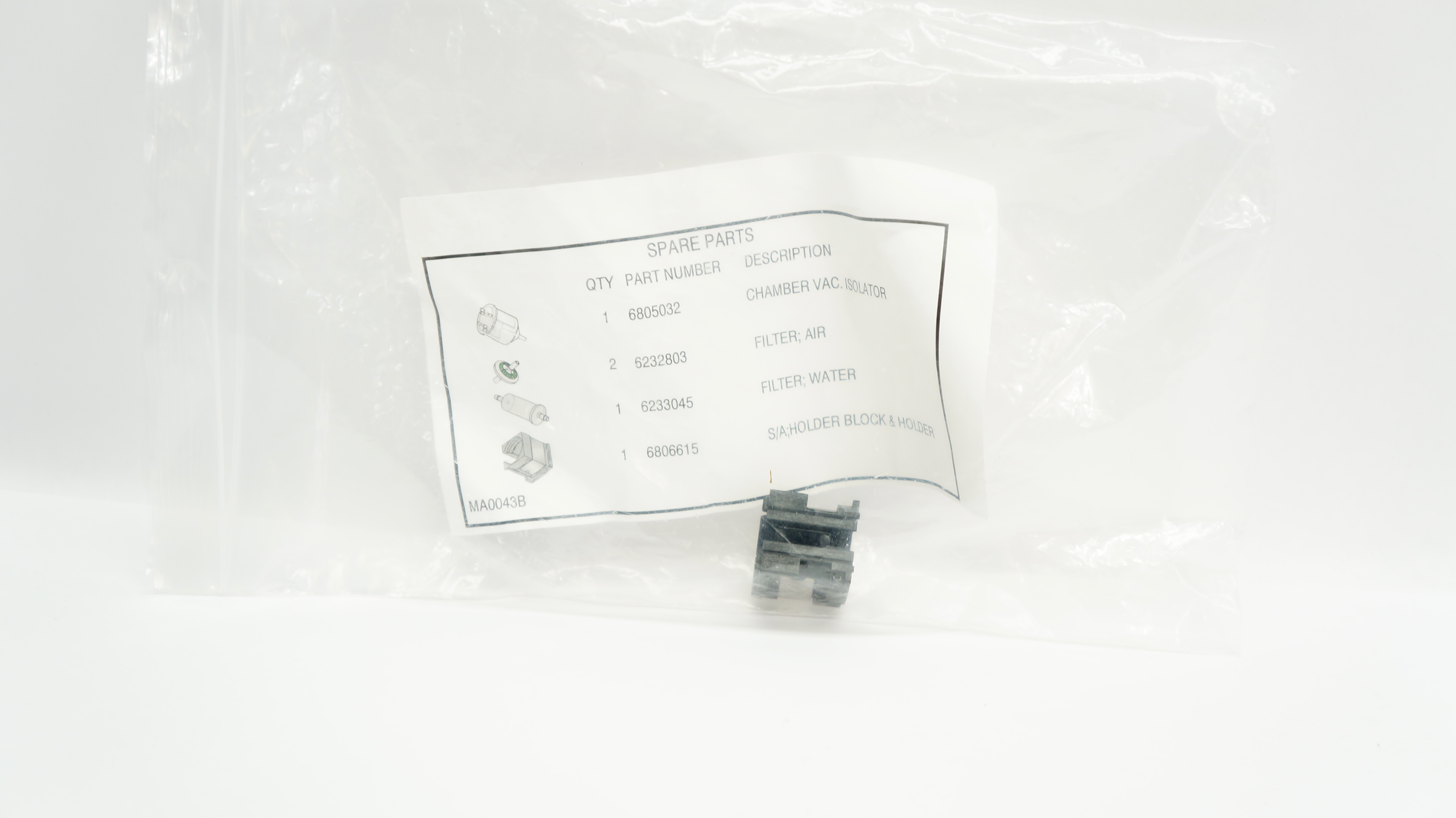 MA0043B Spare Parts - Air/Water Filter,Isolator,Holder