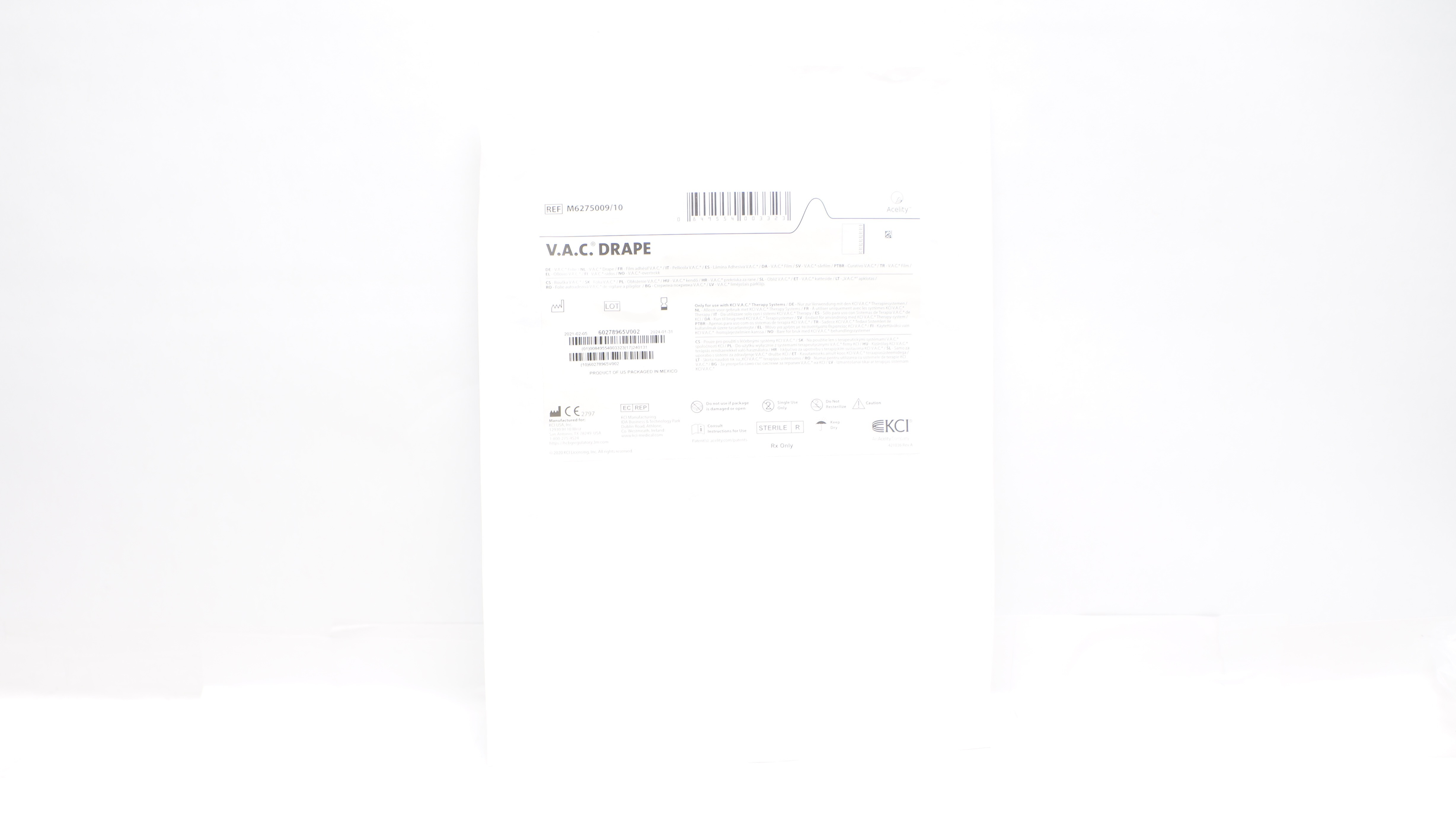 KCI M6275009/10 V.A.C. Drape (x)