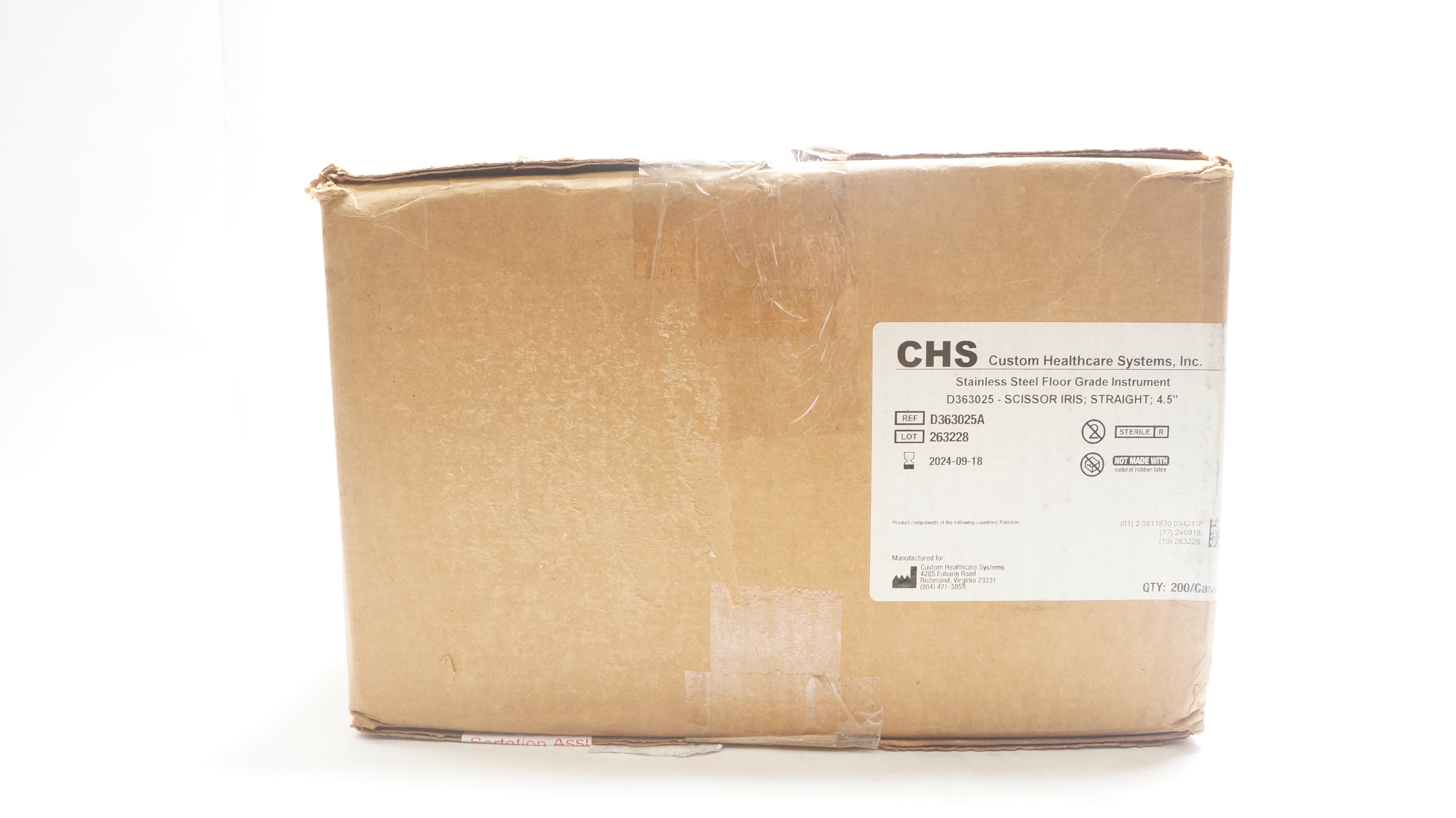 CHS D363025A Stainless Steel Scissor IRIS, Straight 4.5inch (x) - Case of 200