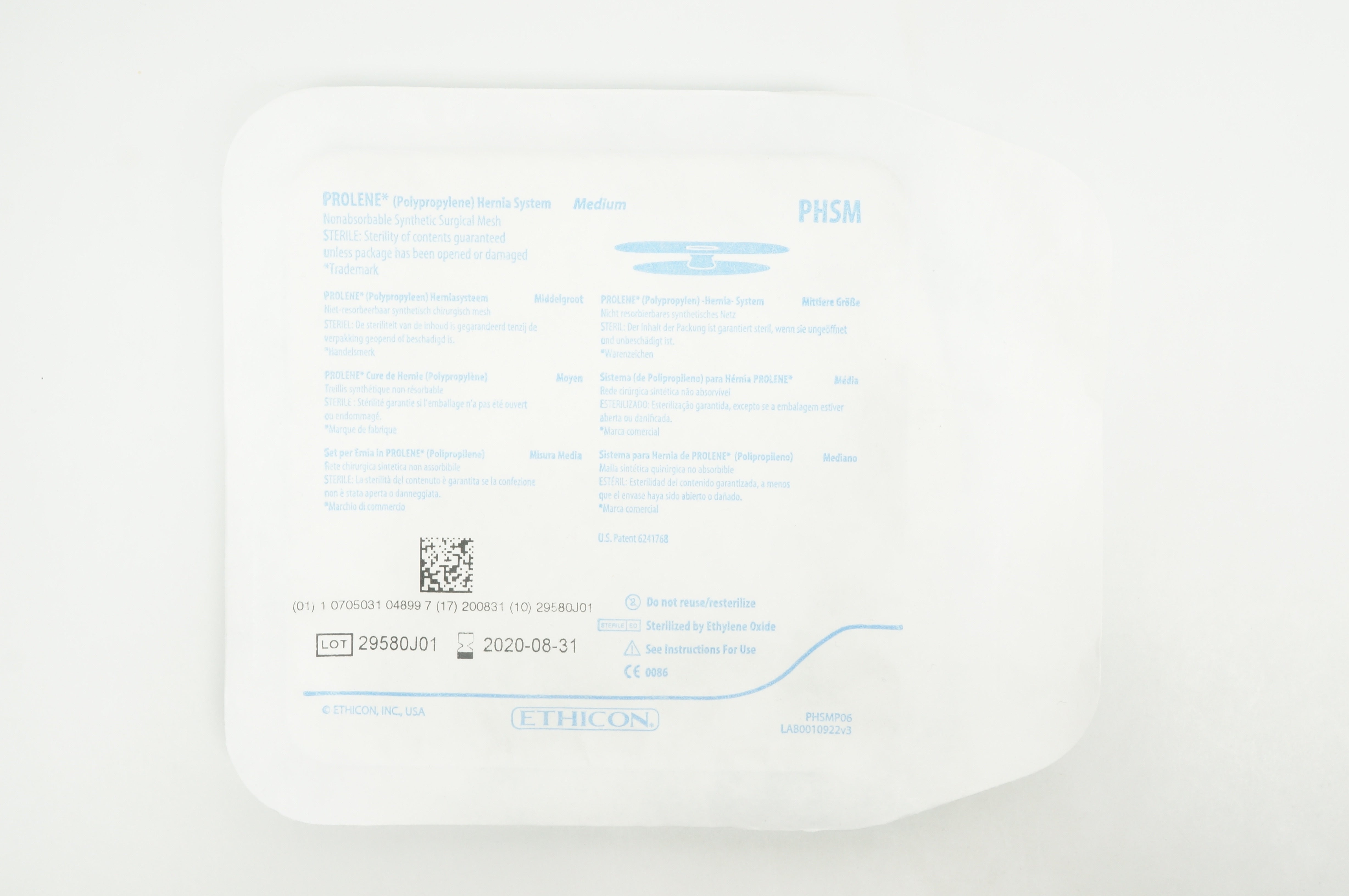 Ethicon PHSM Prolene Hernia System Nonabsorbable Surgical Mesh, Medium (x)