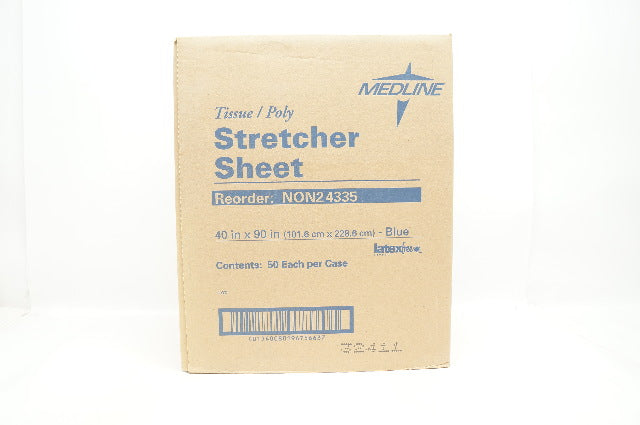 Medline NON24335 Stretcher Sheet 40inch x 90inch, Blue - Box of 50