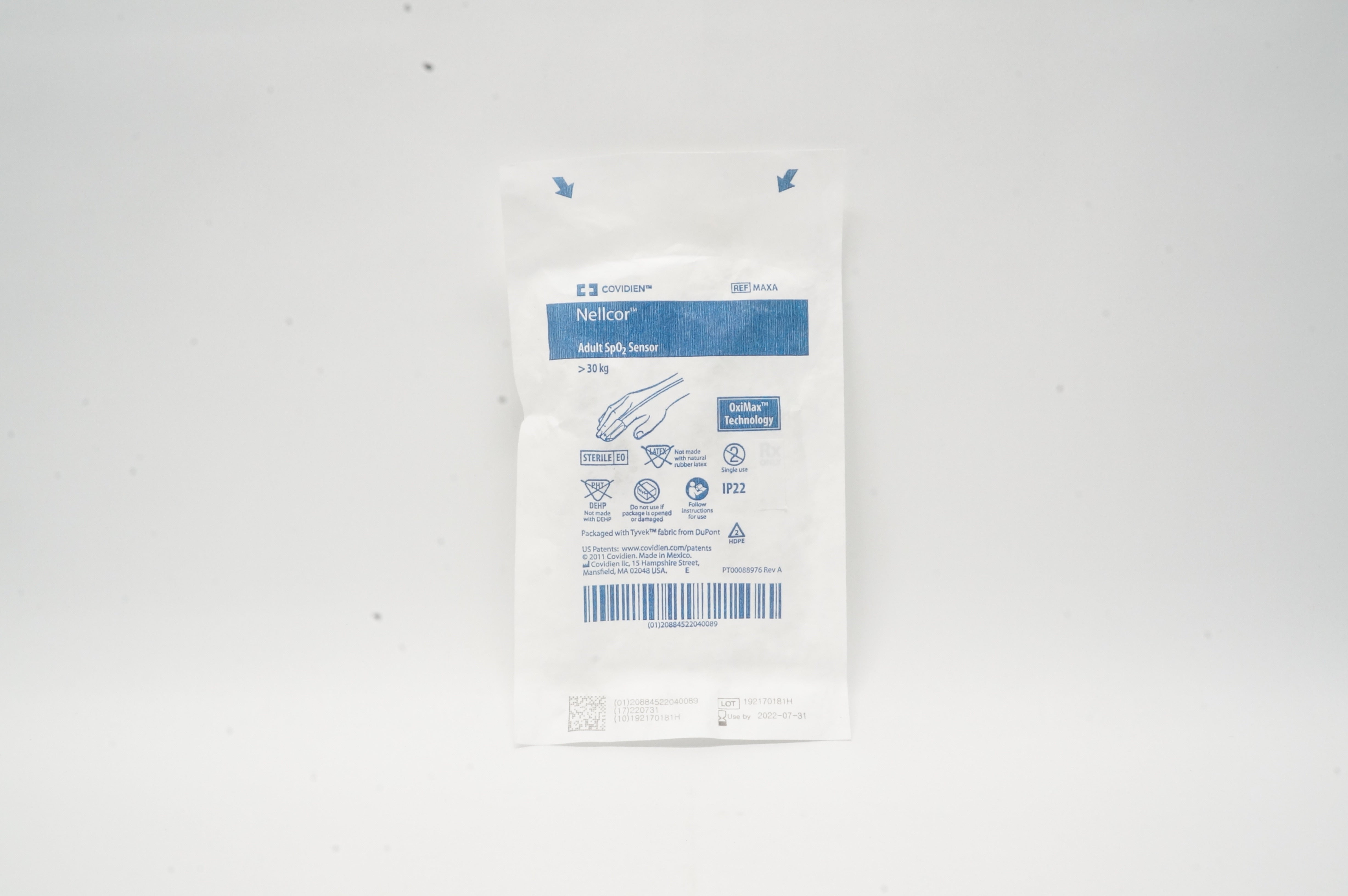 Covidien MAXA Nellcor, Adult SpO₂ Sensor > 30kg OxiMax Technology