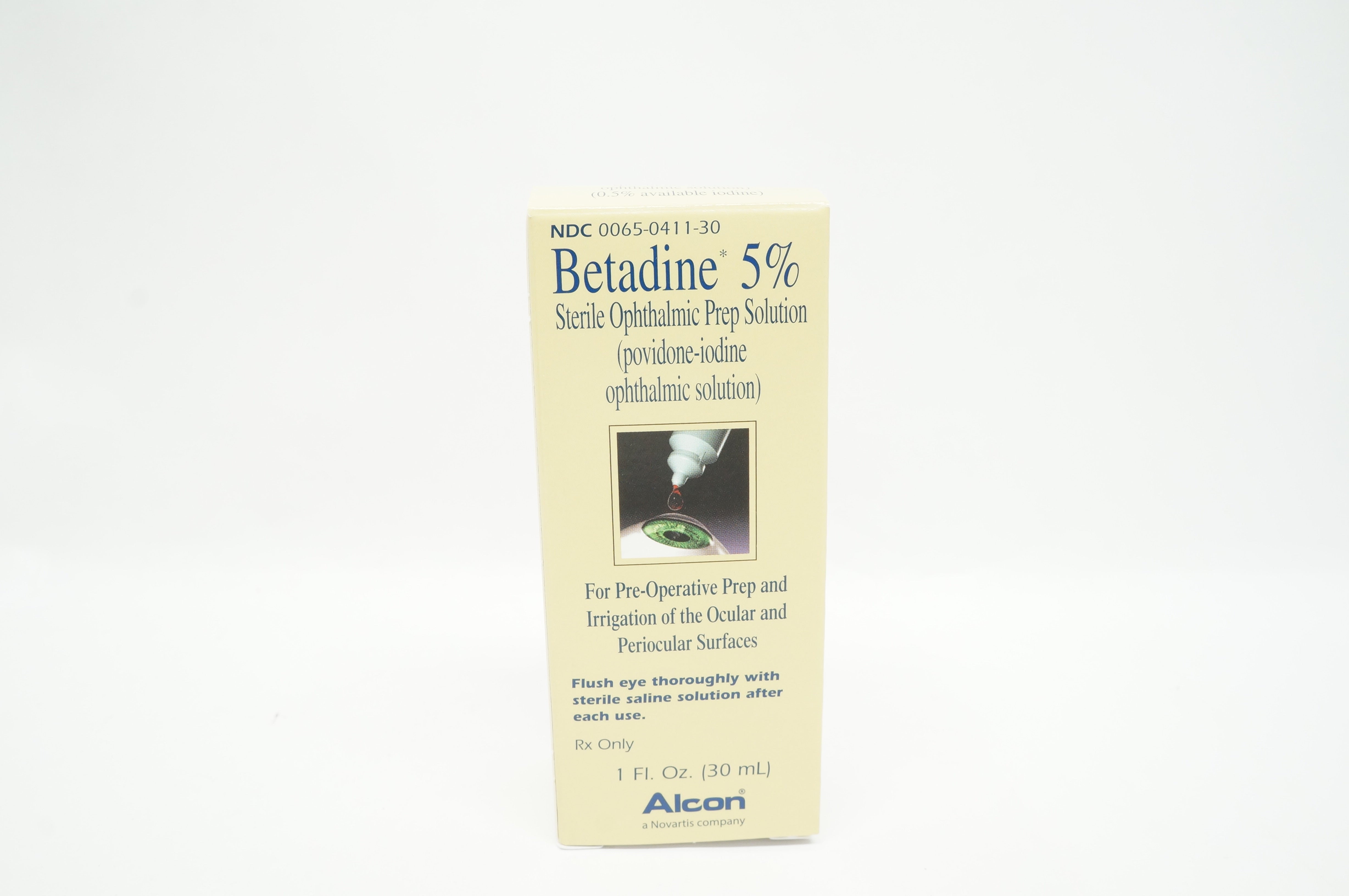 Alcon 0065-0411-30 Betadine 5% Sterile Ophthalmic Prep Solution 1fl oz -Box of 24