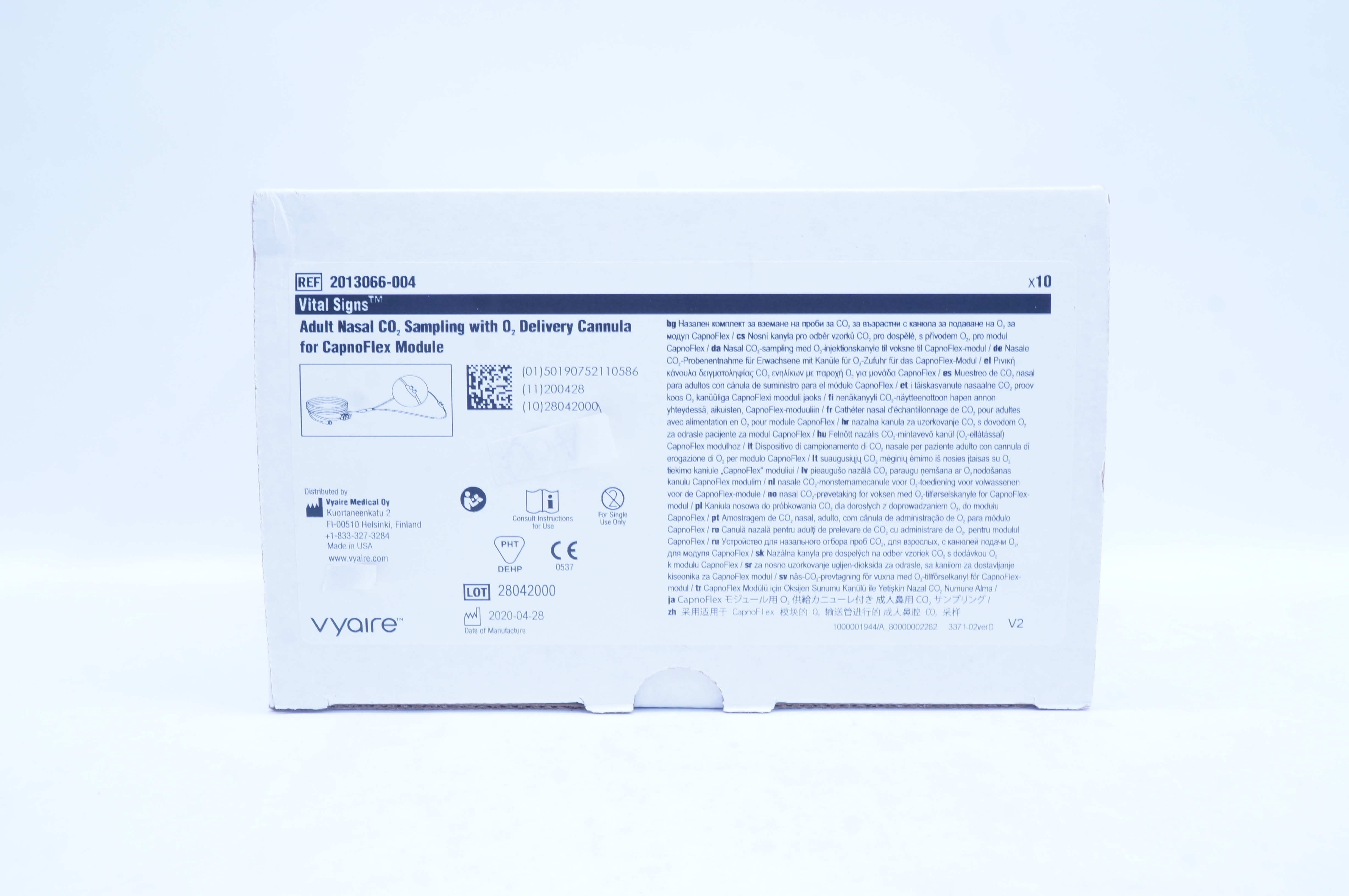 Vyaire 2013066-004 Vital Signs Adult Nasal CO2 Samling - Box of 10