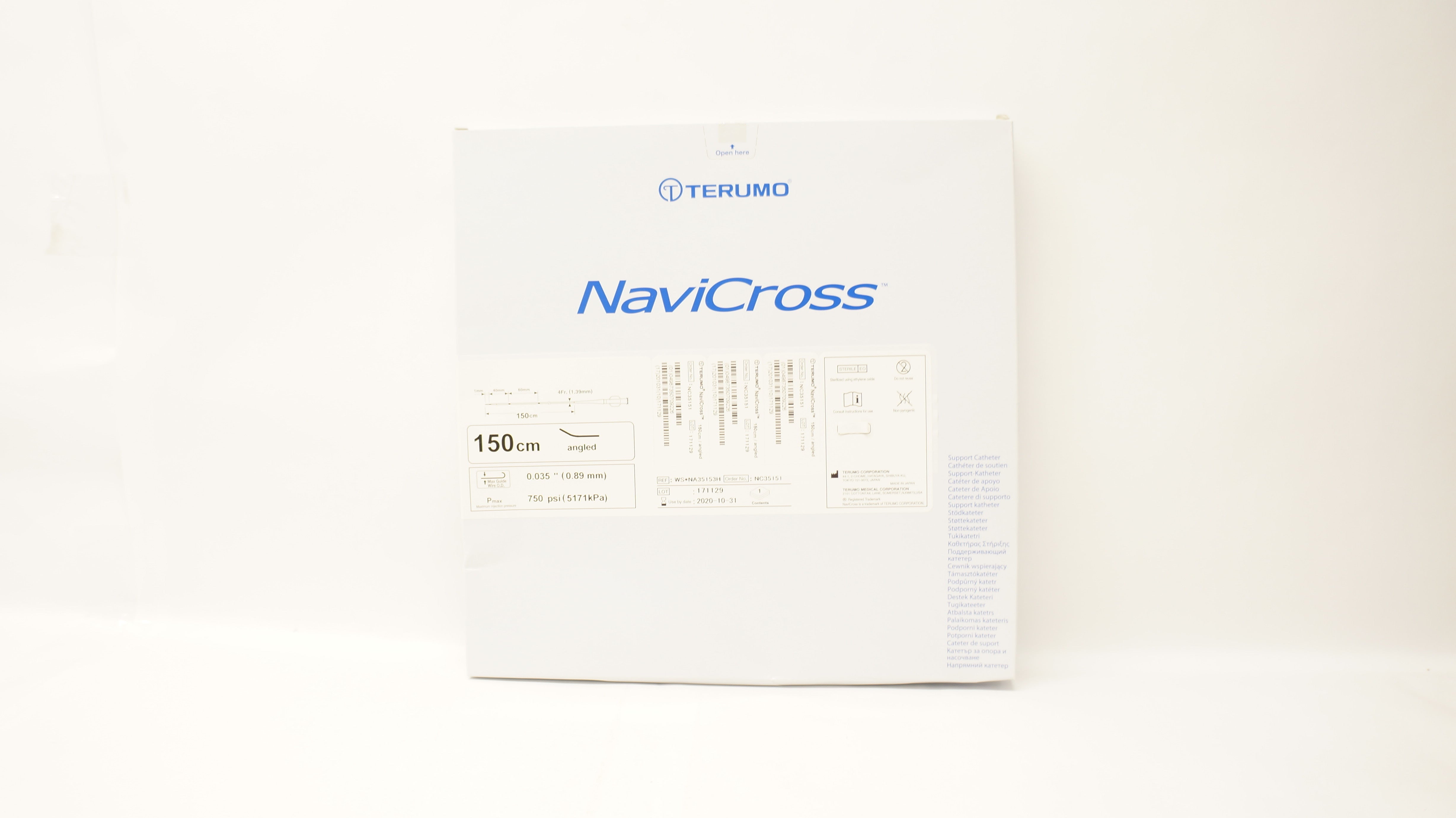 Terumo NS35151 NaviCross Support Cath. Angled 150cm x 0.035 inch (x)