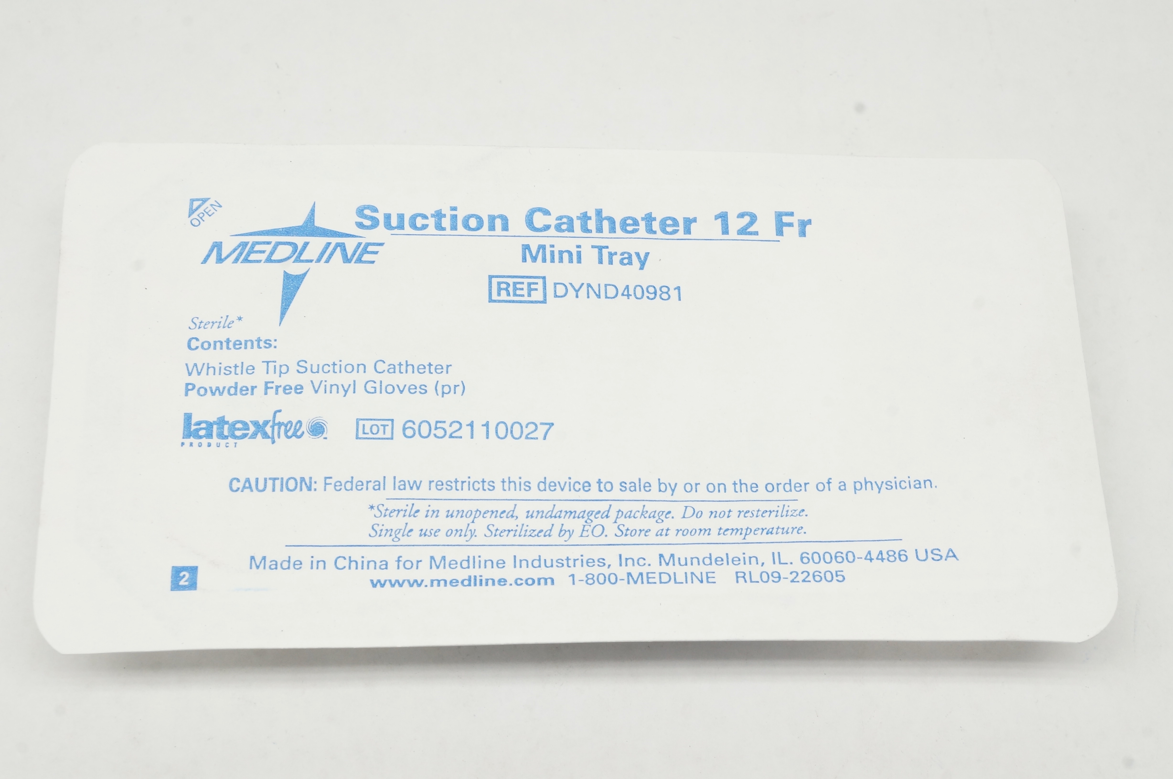 Medline DYND40981 Mini Tray, Suction Cath. 12Fr