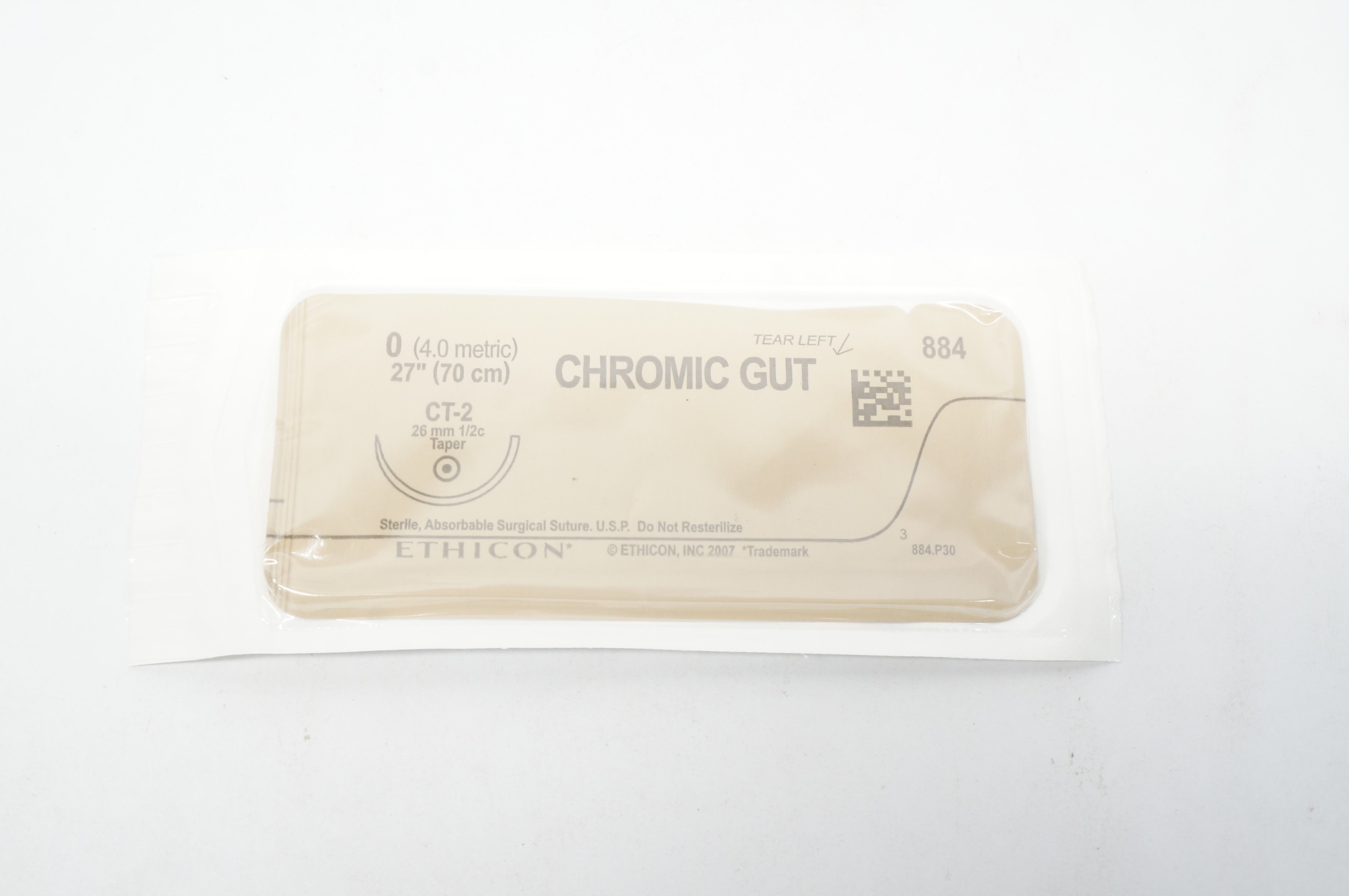 Ethicon 884 0 CHROMIC GUT CT-2 26mm 1/2c Taper 27inch