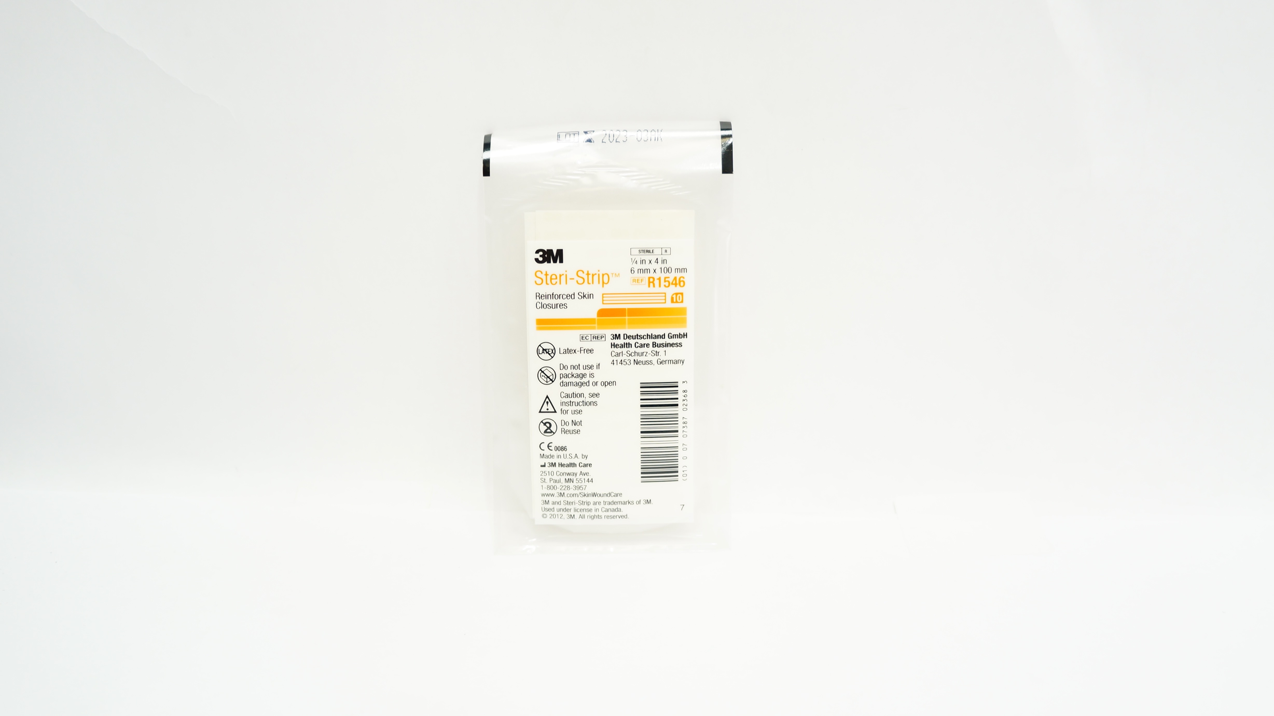 3M R1546 Steri-Strip Reinforced Skin Closures 1/4inch x 4inch - Pack of 10