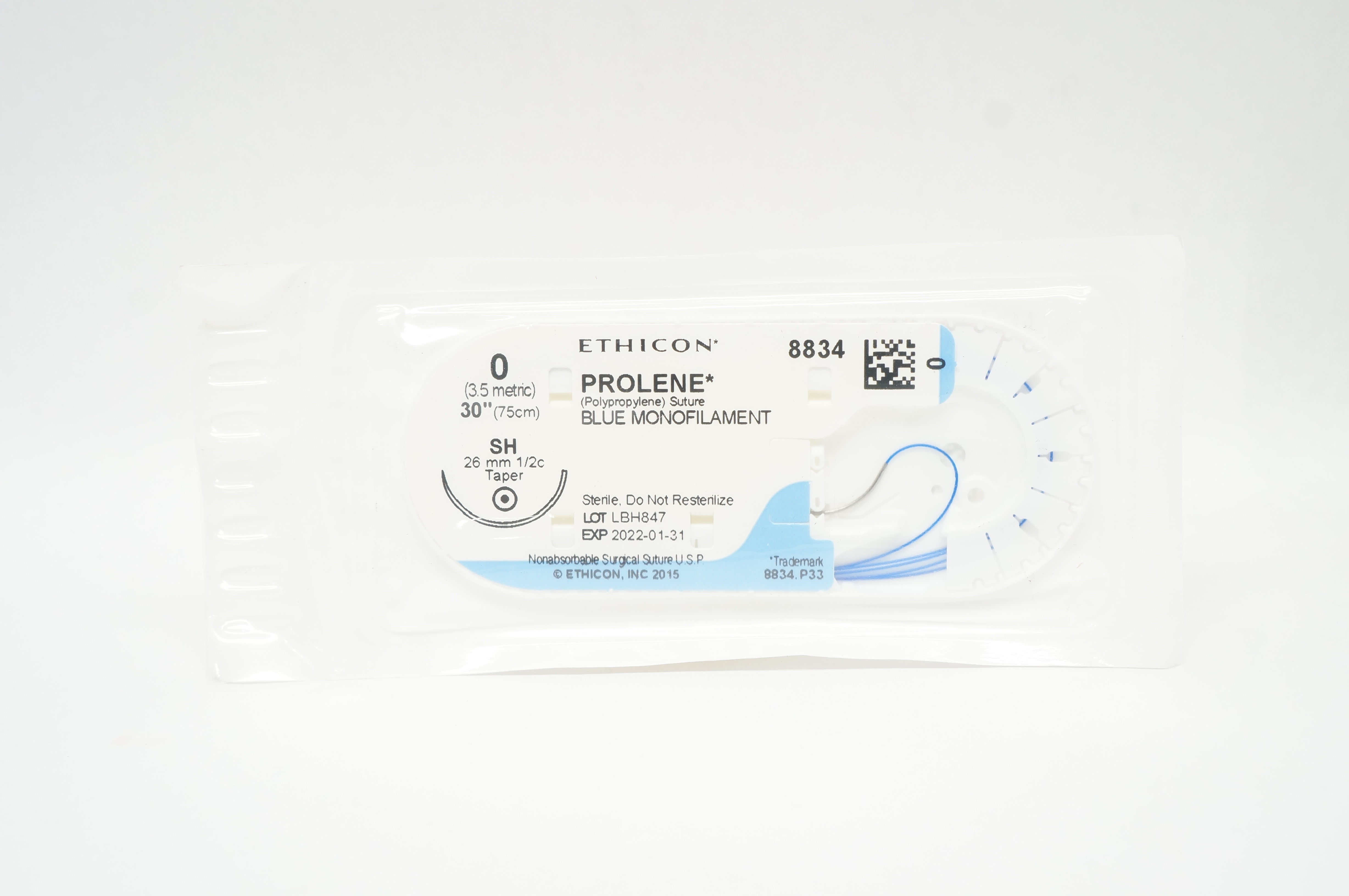 Ethicon 8834 0 PROLENE SH 26mm 1/2c Taper 30inch (x)