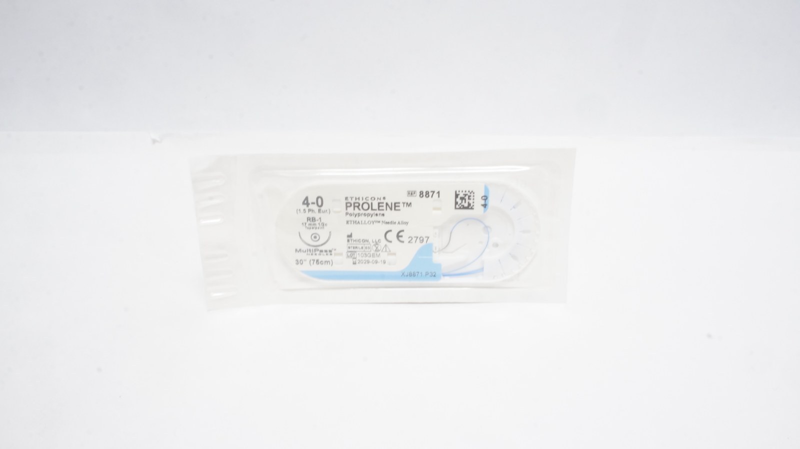 Ethicon 8871 PROLENE Suture 4-0 30" Blue RB-1 Needle