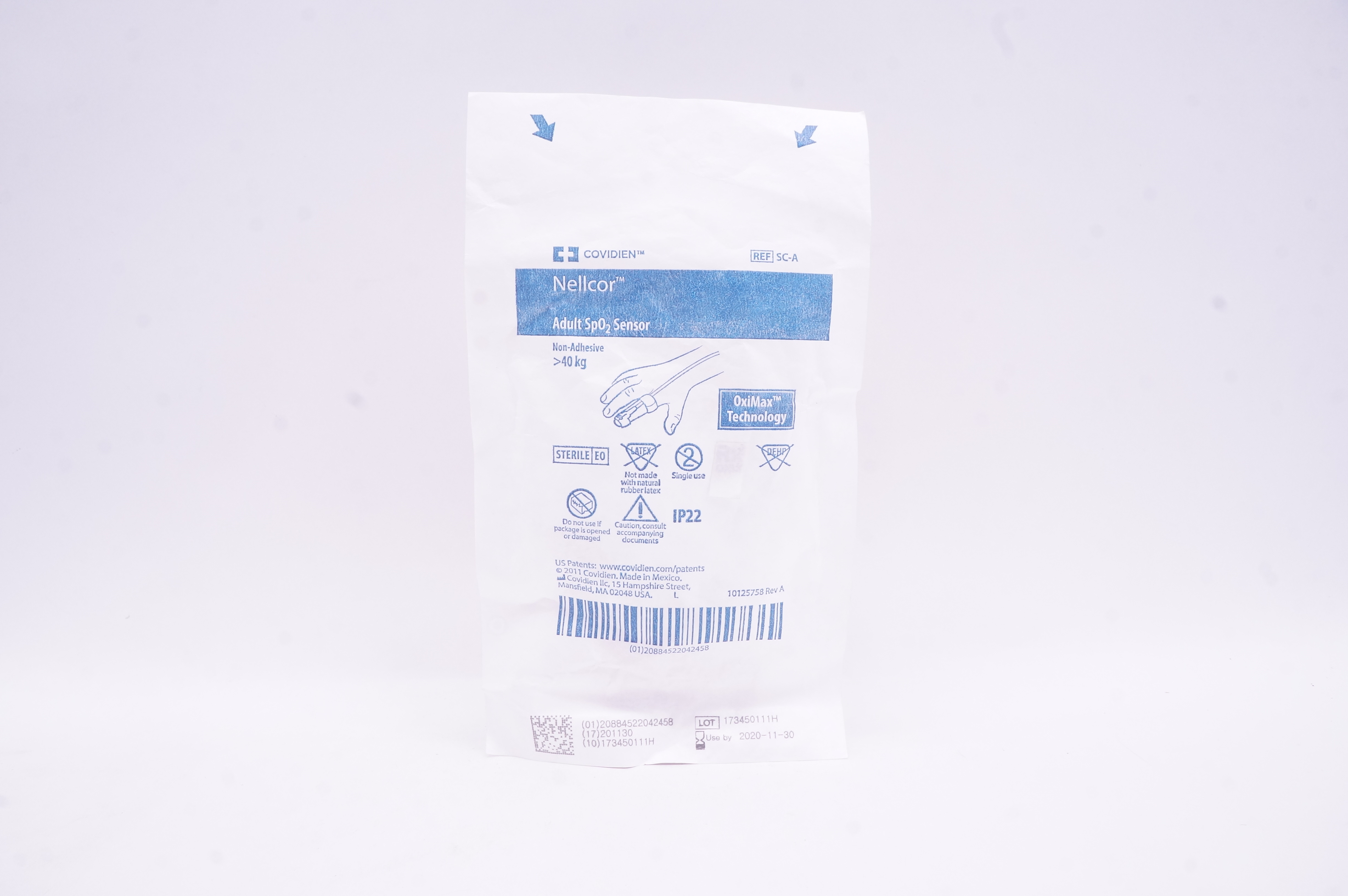 Covidien SC-A Nellcor Adult SpO2 Sensor Non-Adhesive >40 kg (x)