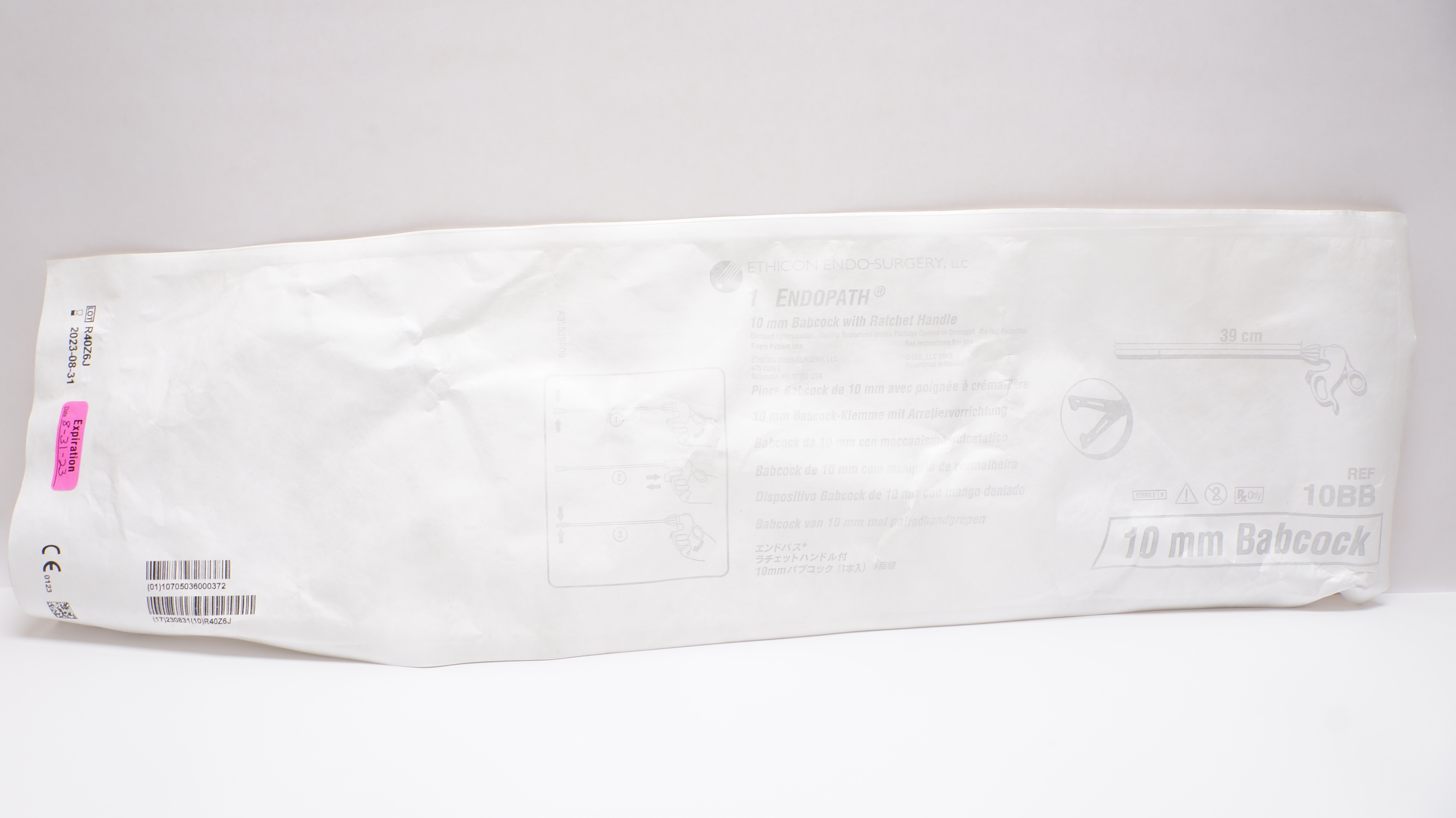 Ethicon 10BB Endopath 10mm Babcock with Ratchet Handle 39cm x 10mm (x)