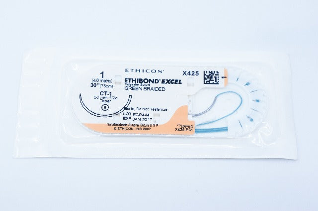Ethicon X425H ETHIBOND EXCEL, CT-1, 36mm 1/2c, 30inch (x)