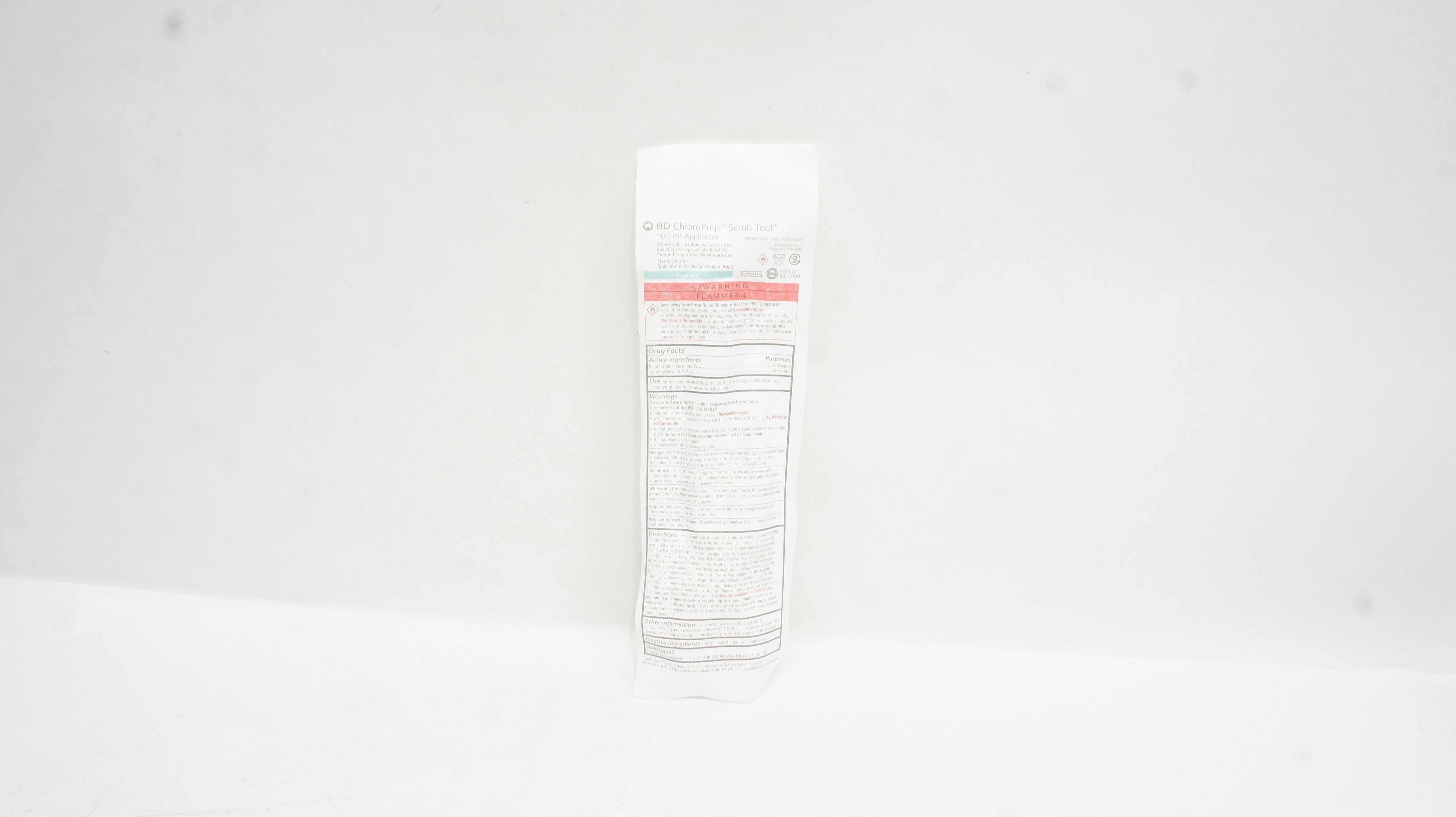 BD 93072SNS ChloraPrep Scrub Teal 10.5ml Applicator