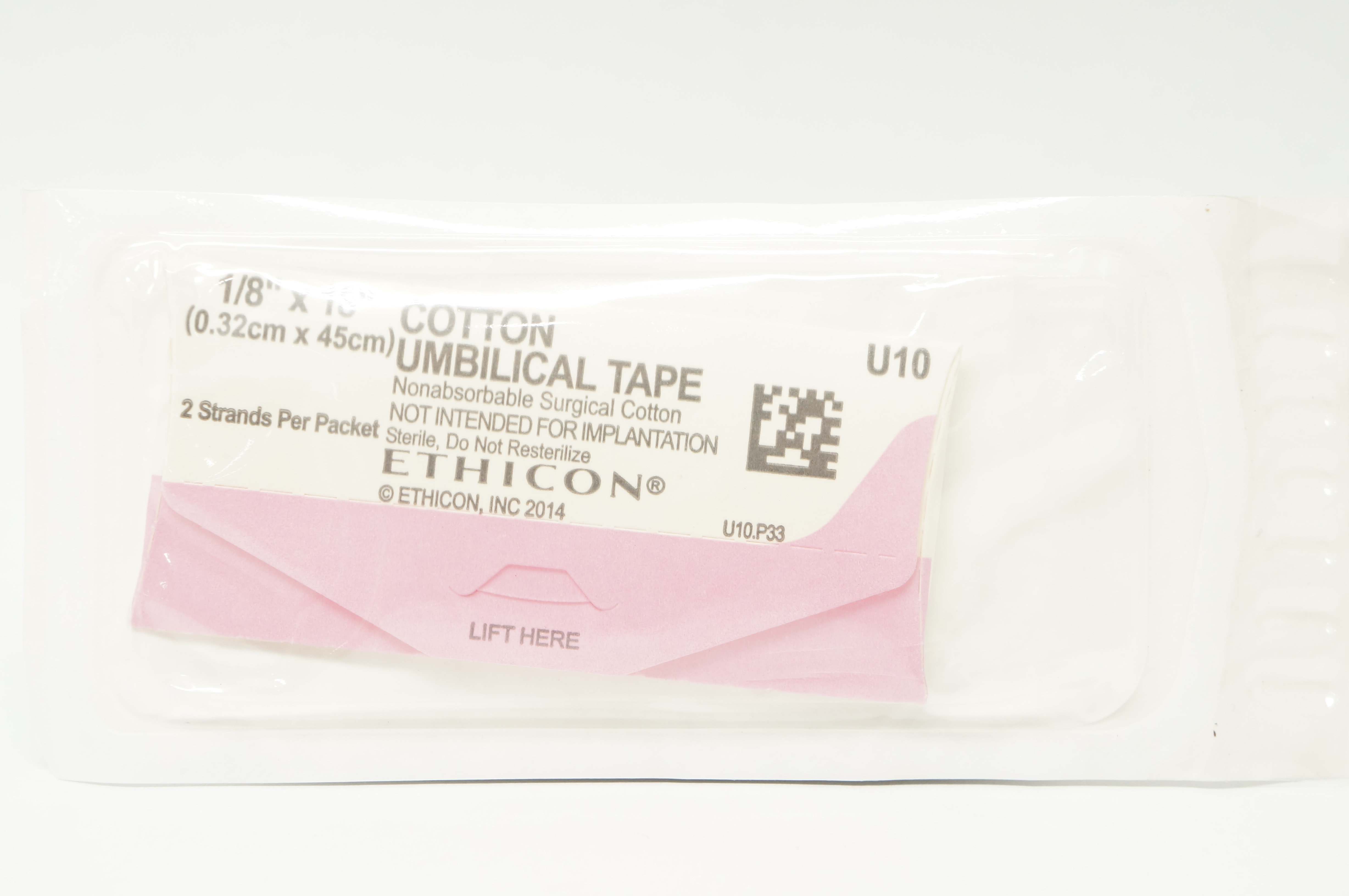 Ethicon U10 Cotton Umbilical Tape 1/8inch x 18inch (x)