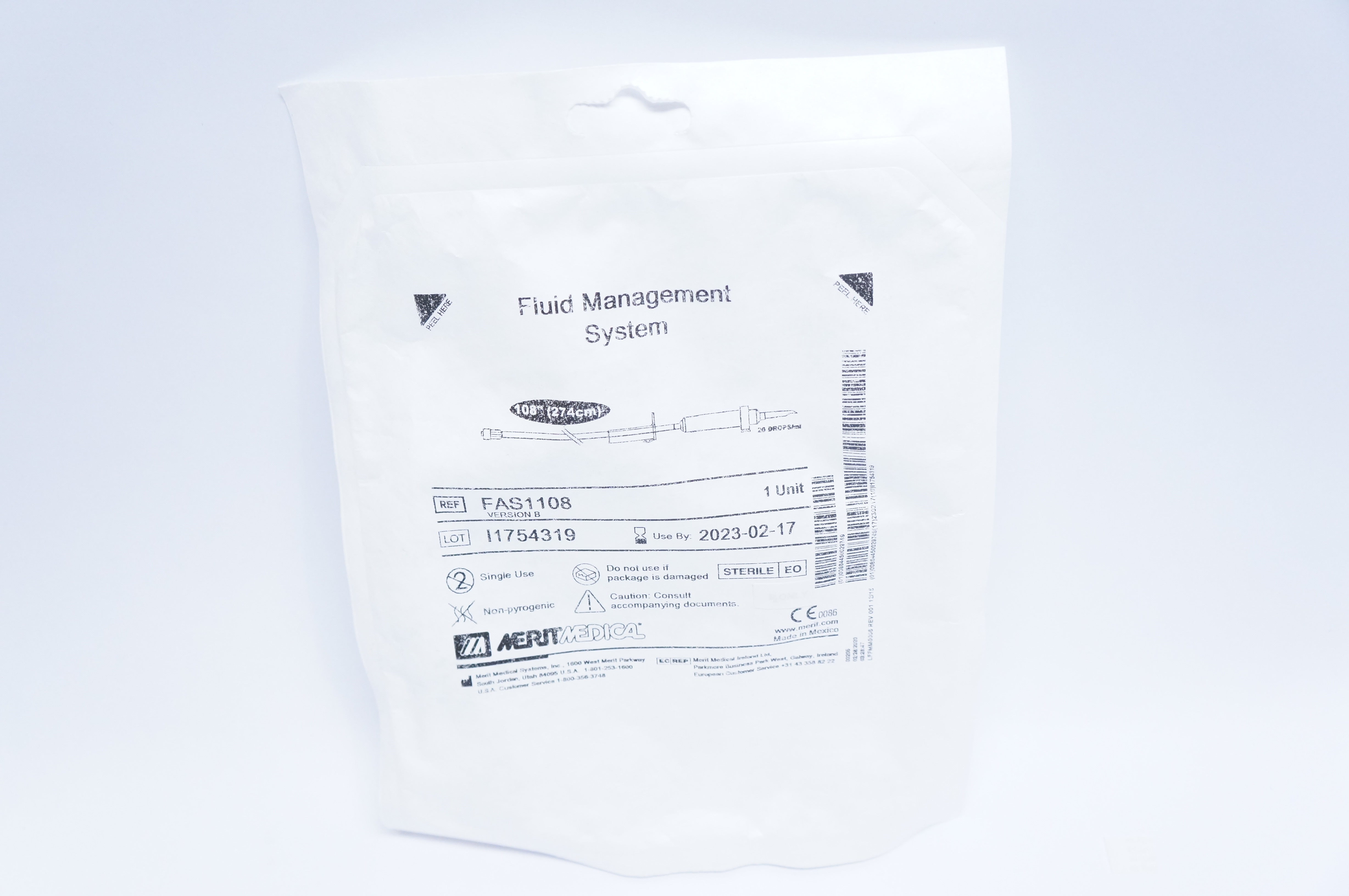 Merit Medical FAS1108 Fluid Management System 108inch