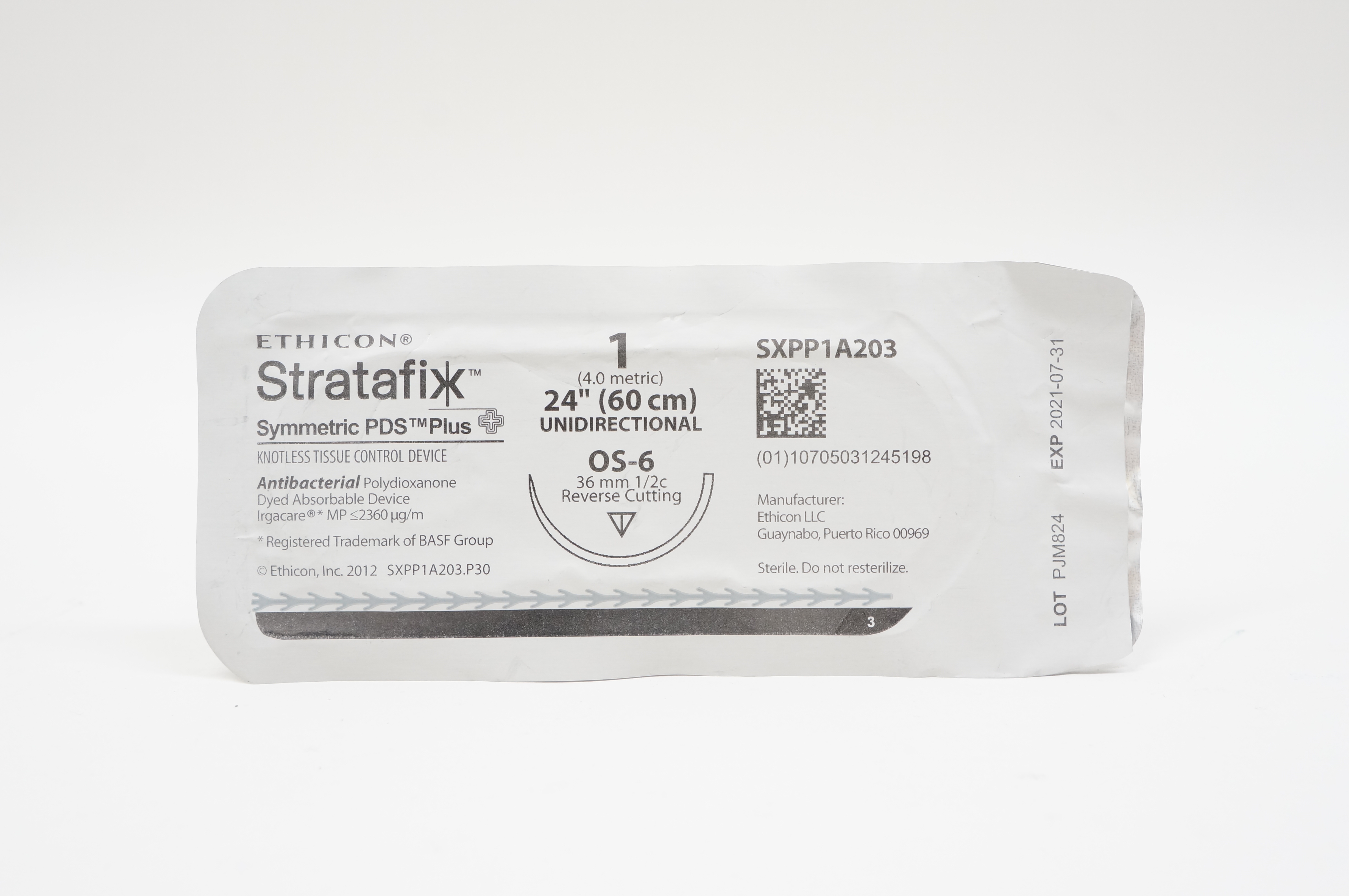 Ethicon SXPP1A203 1 Stratafix, OS-6, 36mm 1/2c Reverse Cutting, 24inch