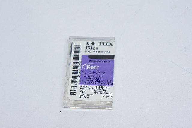 Kerr 40-25mm K-Flex Files, Stainless Steel - Pack of 6