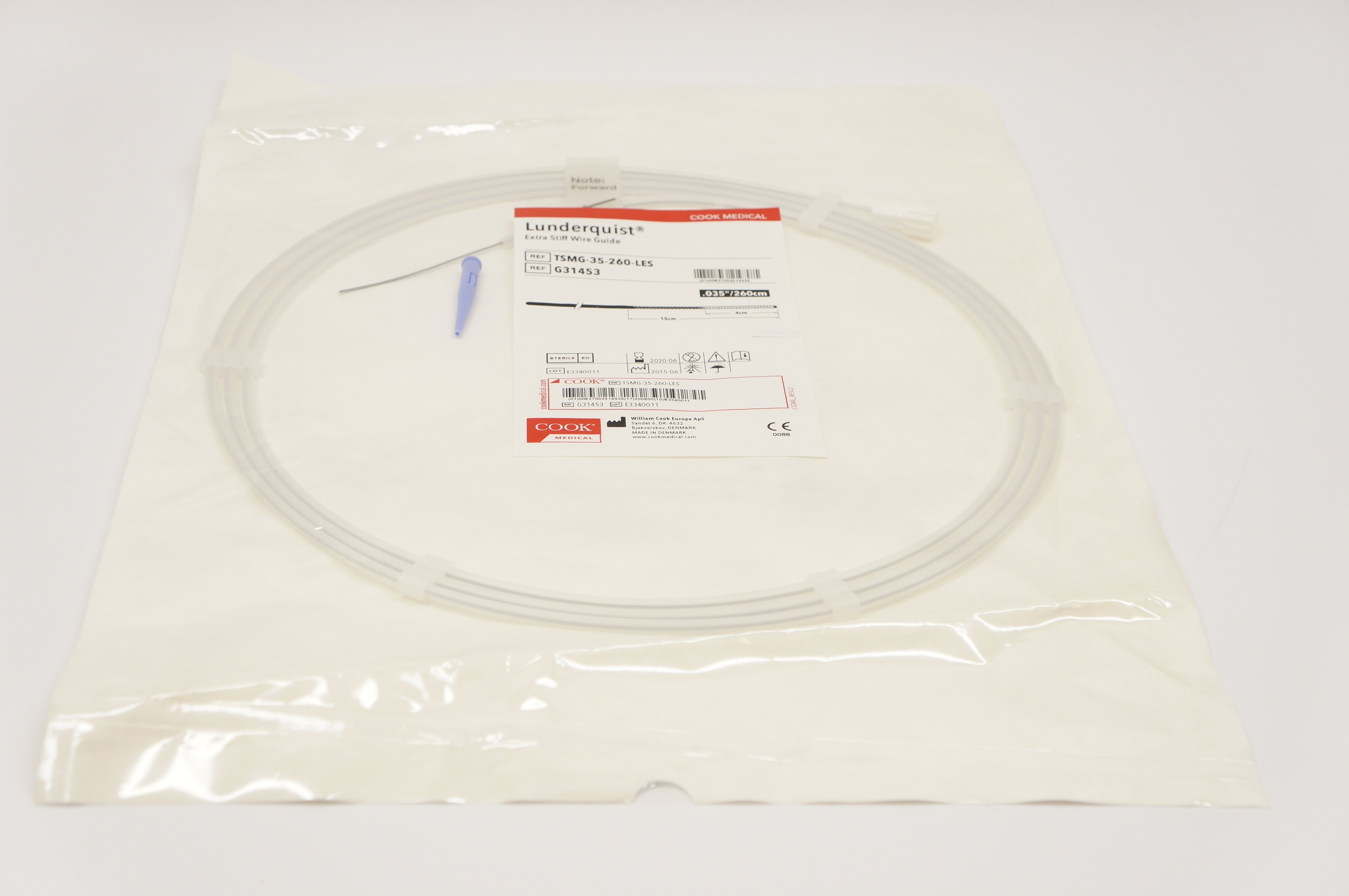 Cook Medical G31453 Lunderquist Extra Stiff Wire Guide 0.035inch/260cm (x)