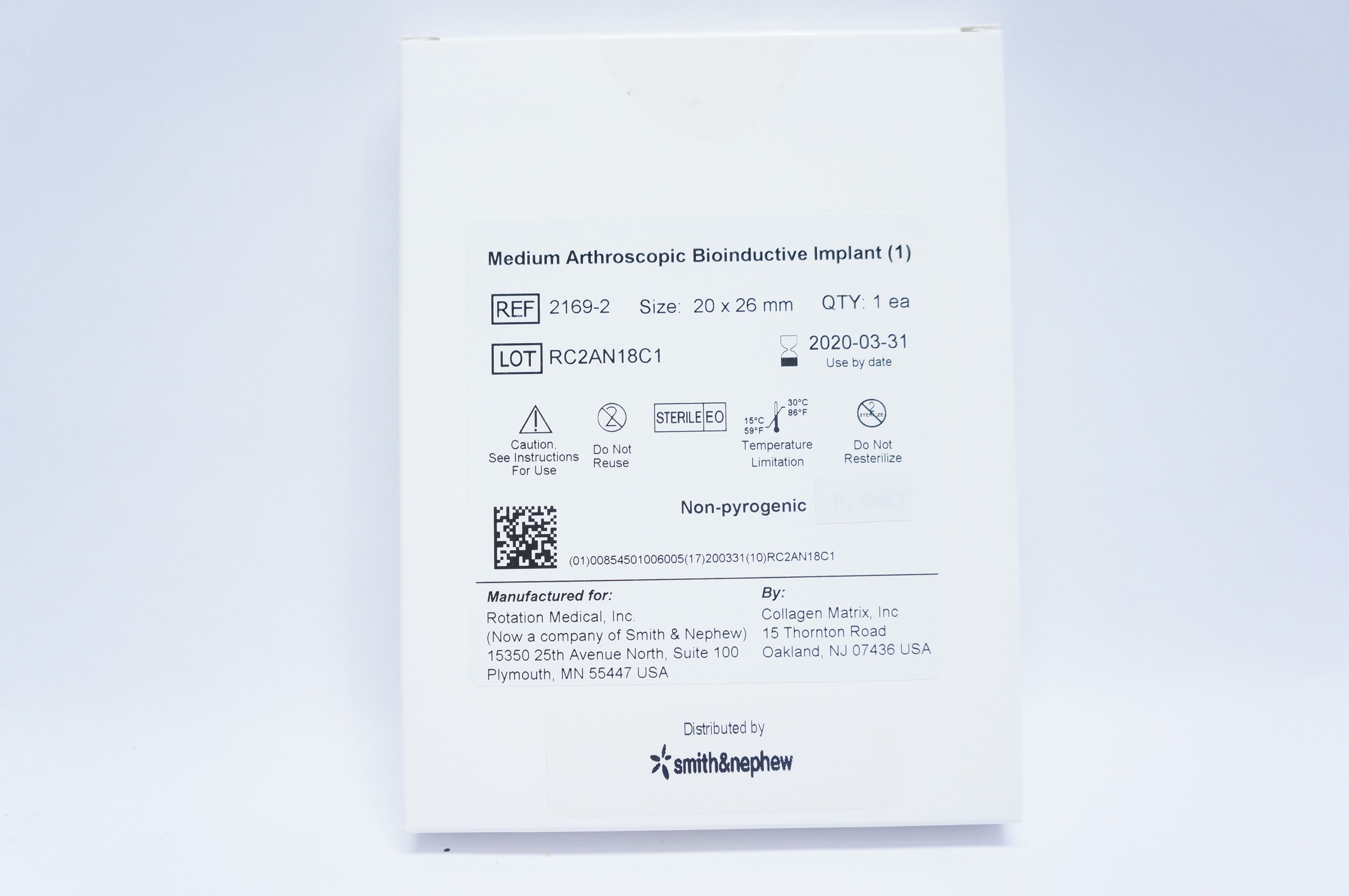 Collagen Matrix  2169-2 Medium Arthroscopic Bioinductive Implant 20 x 26mm (x)