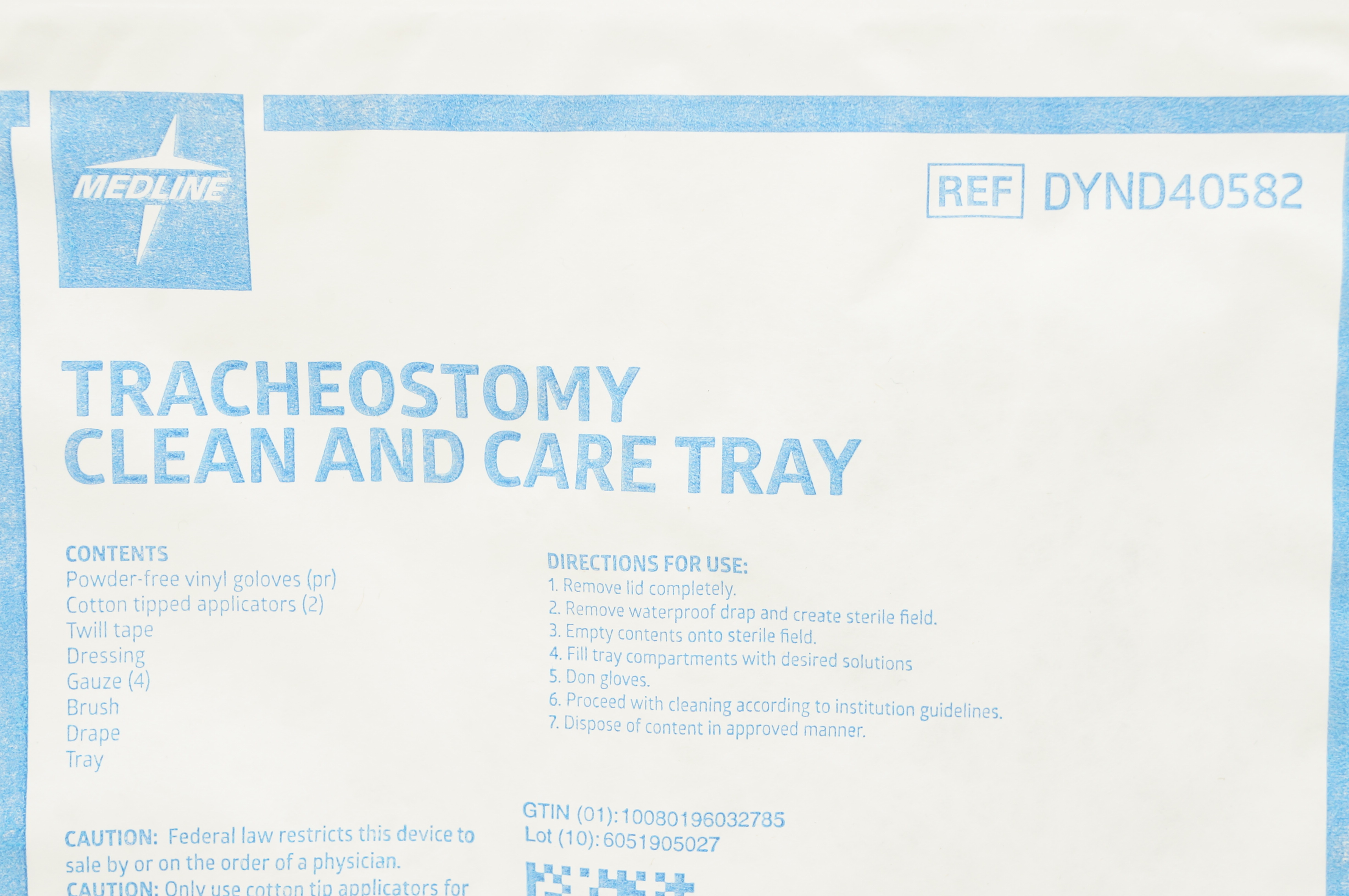 Medline DYND40582 Tracheostomy Clean and Care Tray