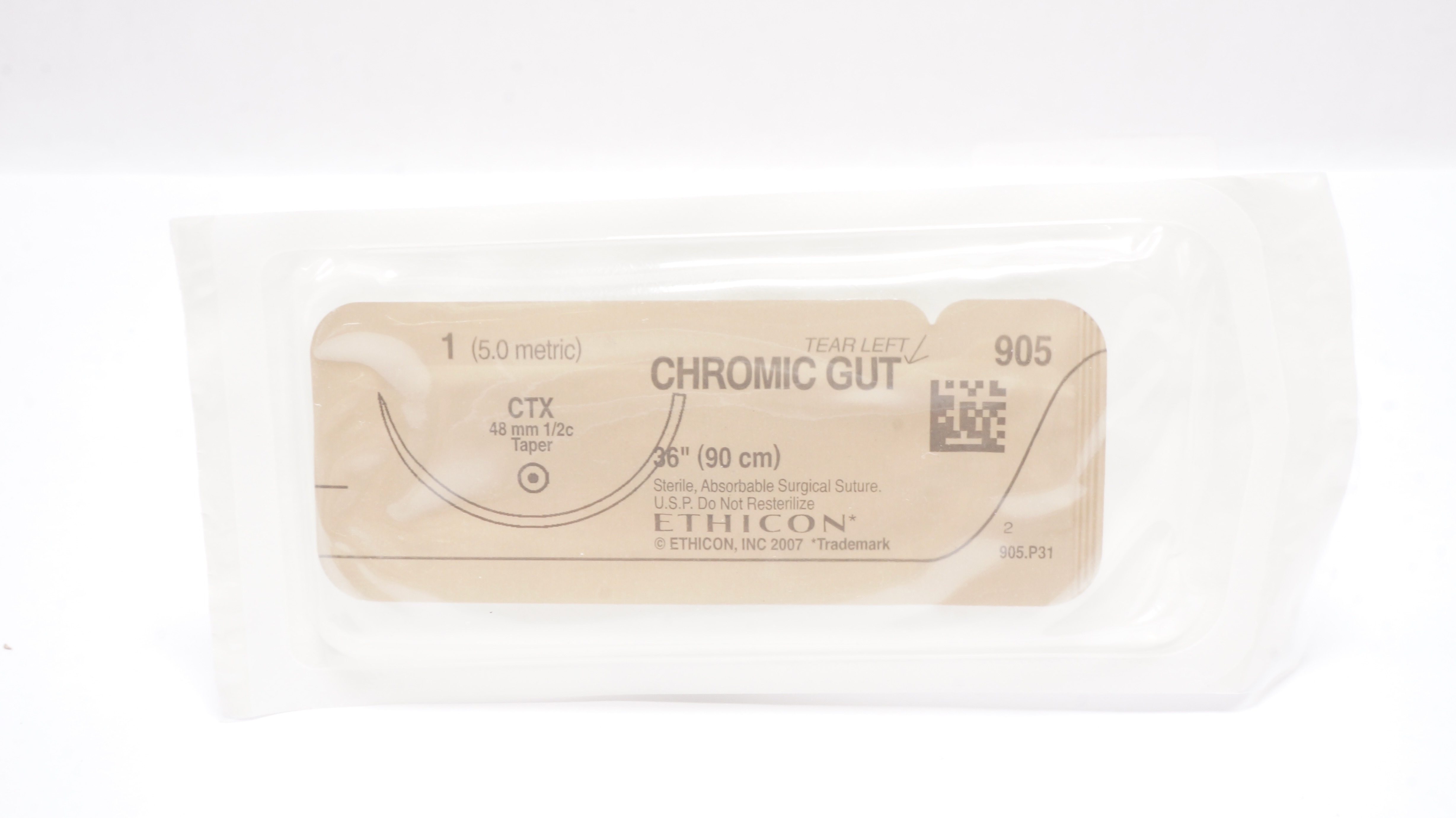 Ethicon 905 1 Chromic Gut CTX 48mm 1/2c Taper, 36inch (x)