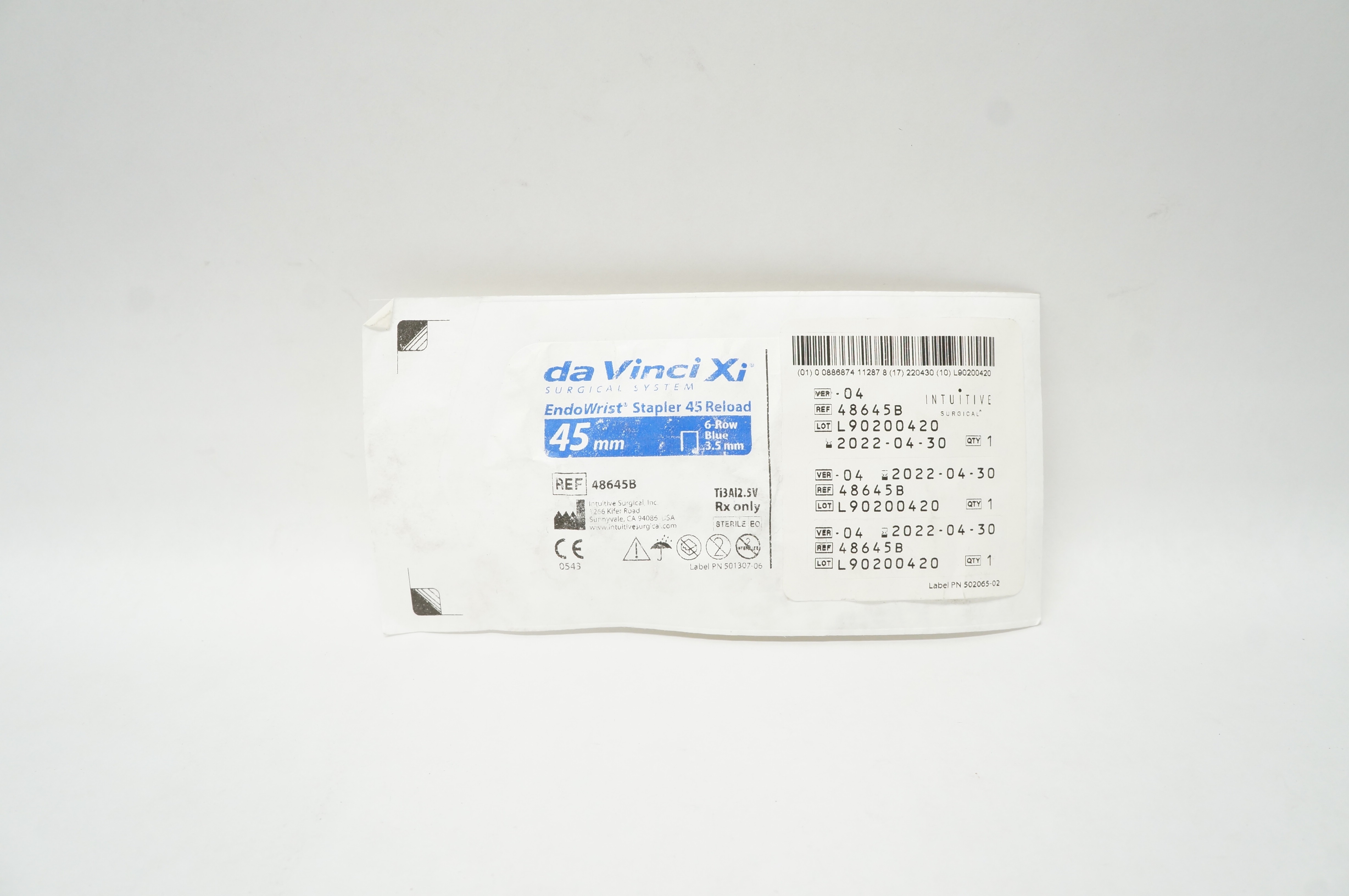 Intuitive 48645B Da VinciXi EndoWrist Stapler 45 Reload 45mm 6-Row 3.5 mm (x)