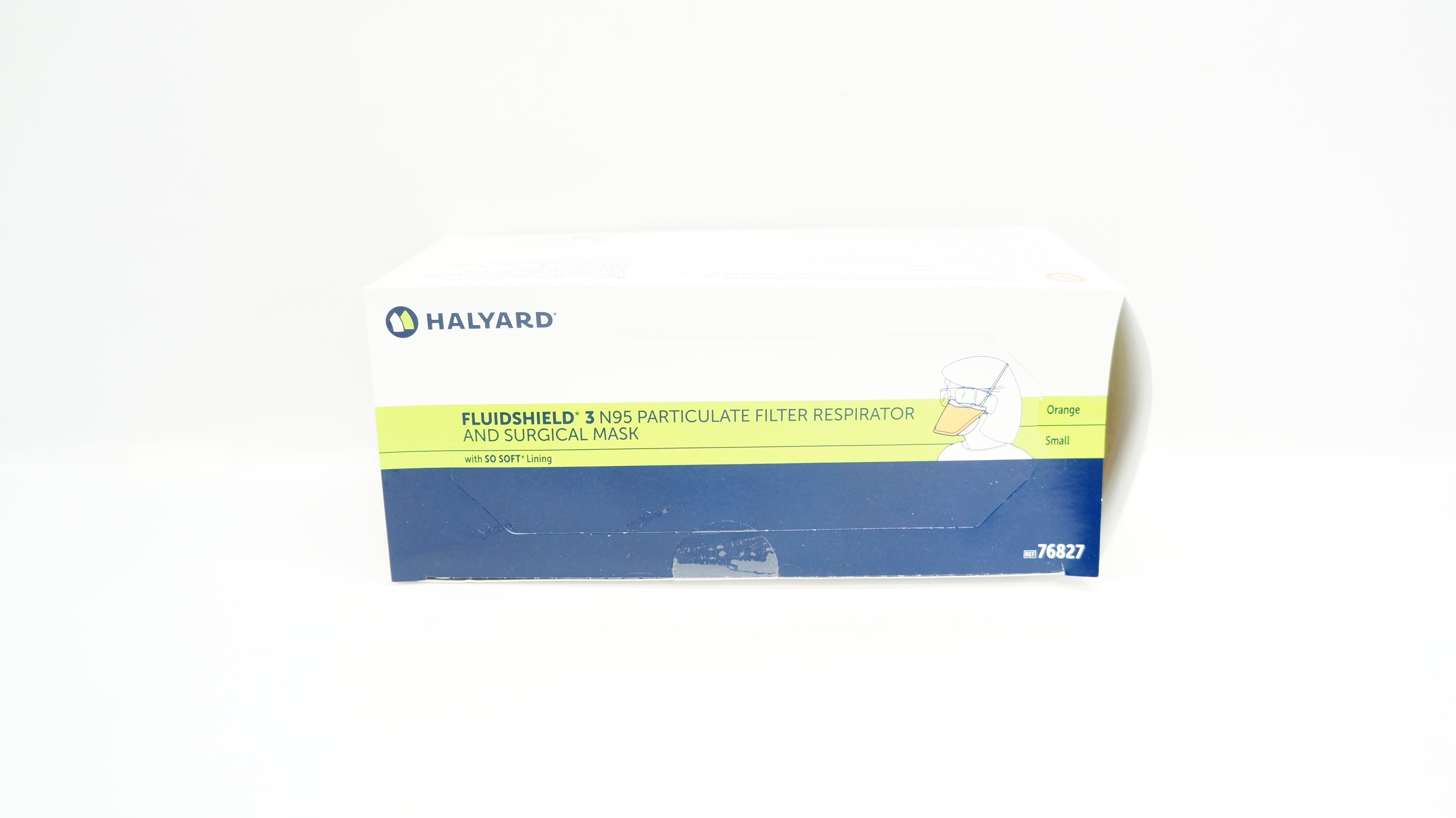 Halyard 76827 FluidShield 3 N95 Filter Respirator & Surgical Mask - Box of 35