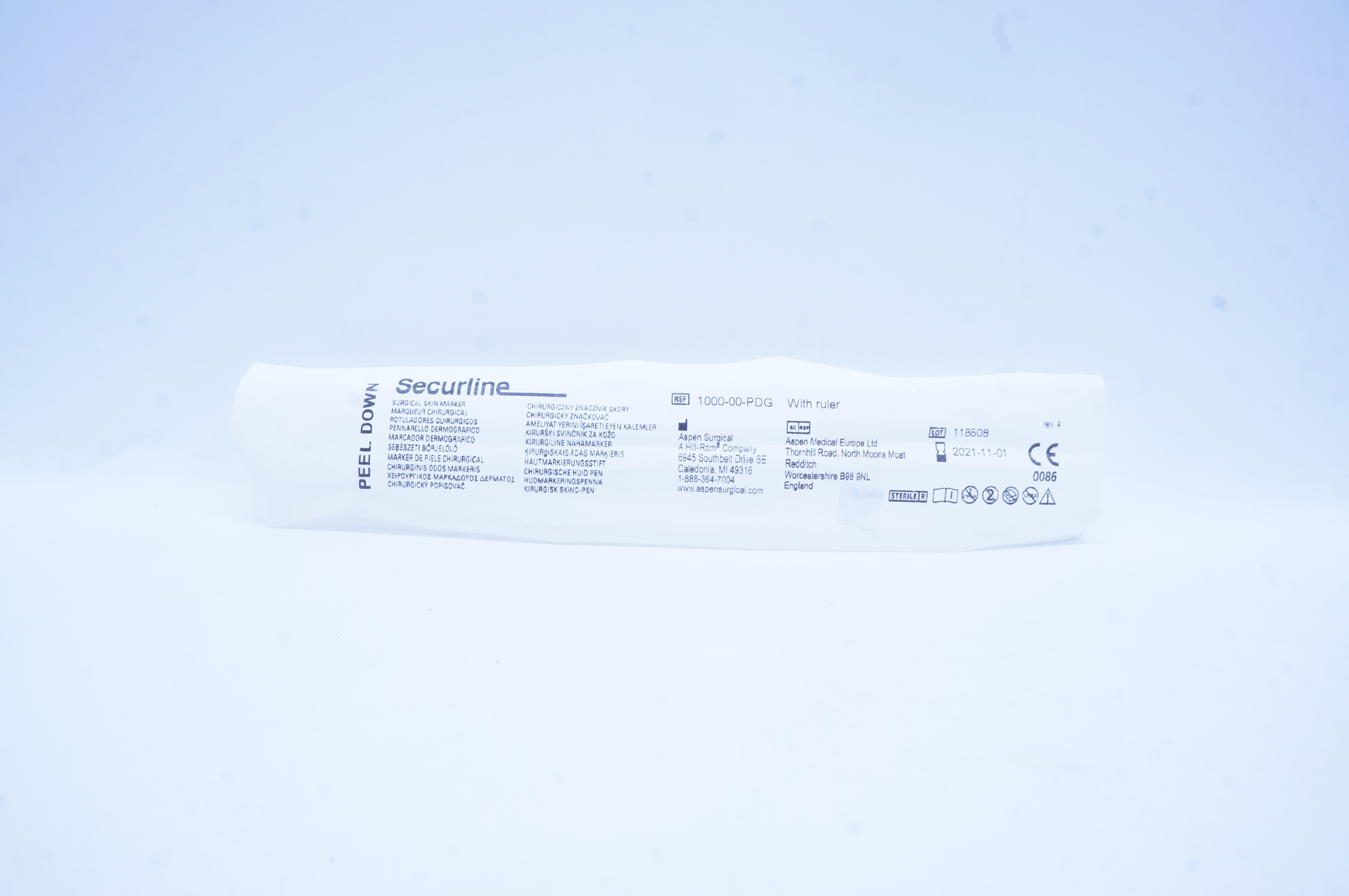 Aspen Surgical 1000-00-PDG Securline Surgical Skin Marker with Ruler