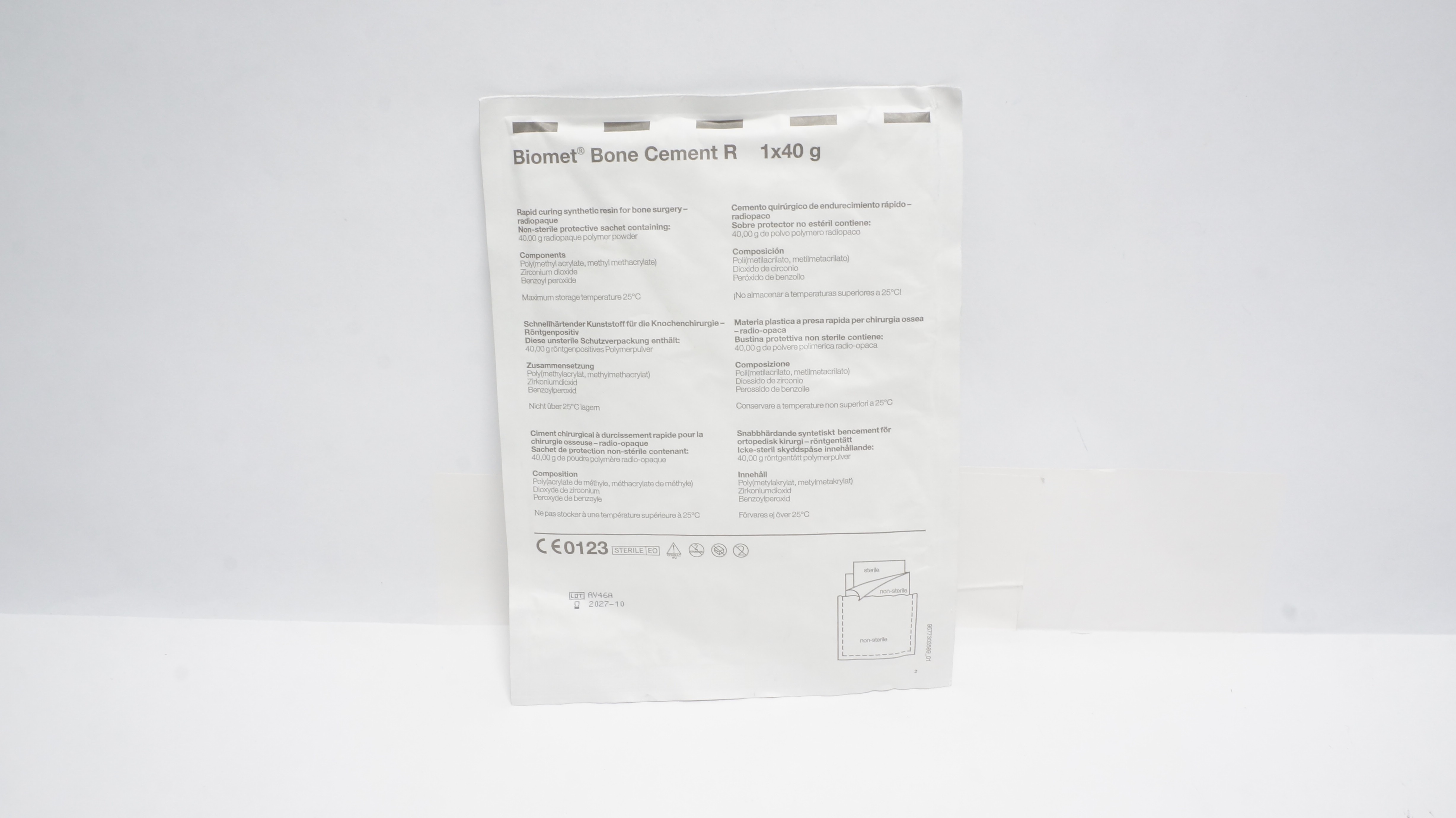Biomet Bone Cement R Rapid Curing Synthetic Resin 1 x 40g