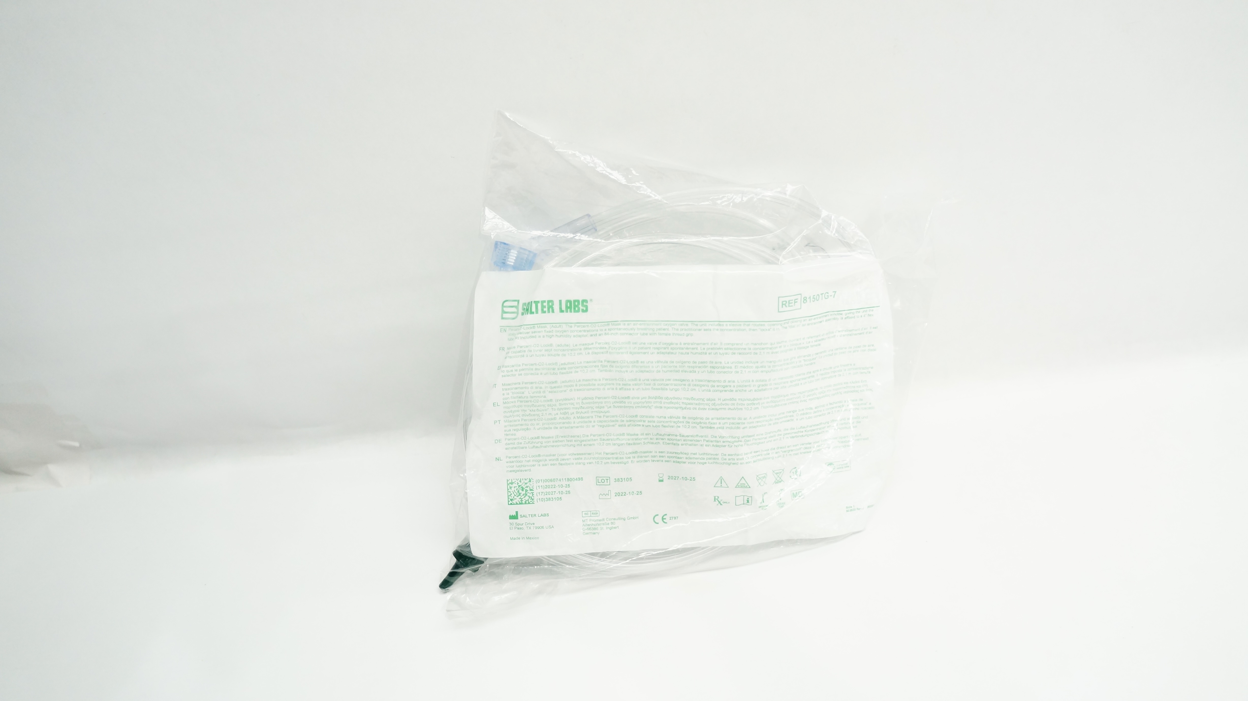 Salter Labs 8150TG-7 The Percent O2 Lock Venturi Adult Mask